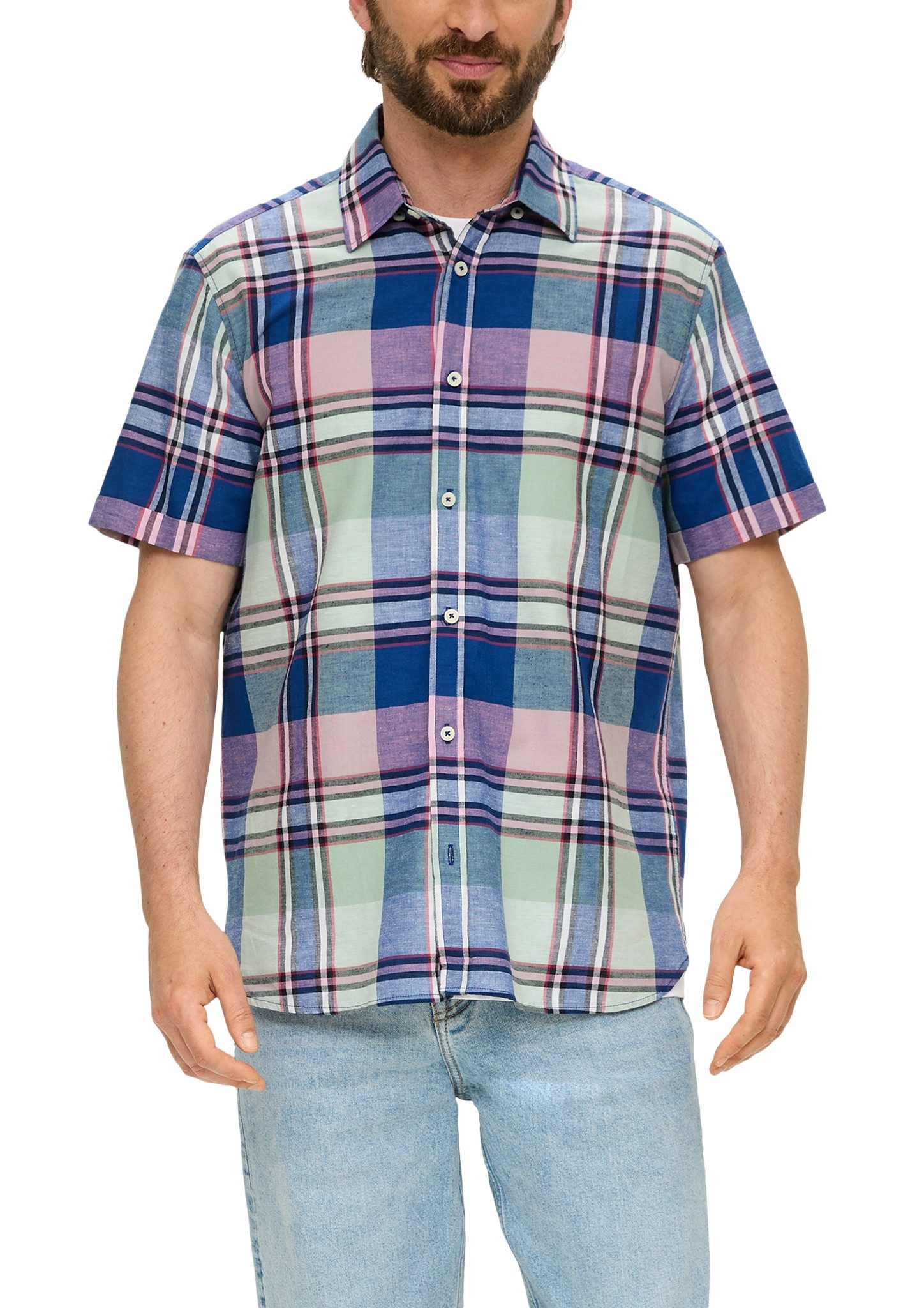 s.Oliver Kurzarmhemd aus Leinenmix günstig online kaufen