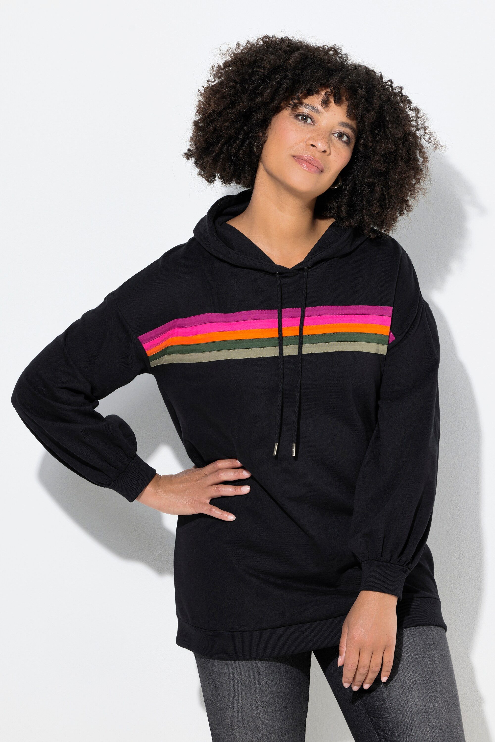 Angel of Style Sweatshirt Hoodie farbige Streifen Ballon-Langarm günstig online kaufen