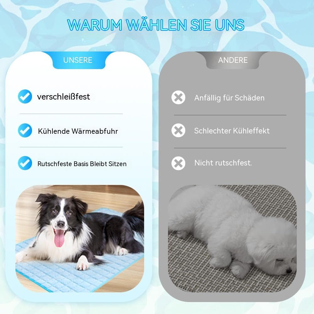 Ledander Hundematte Kühlmatte für Hunde und Katzen,auslaufsicher, langlebig und waschbar, selbstkühlende Sommermatte, faltbar,geeignet für Käfig, Sofa und Auto