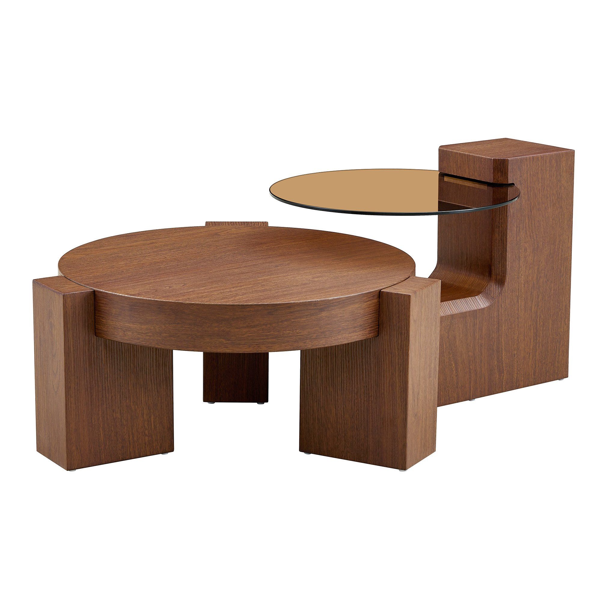 LIVIHOME Couchtisch ARIA (Packung), Couchtisch-Set, MDF, Glas