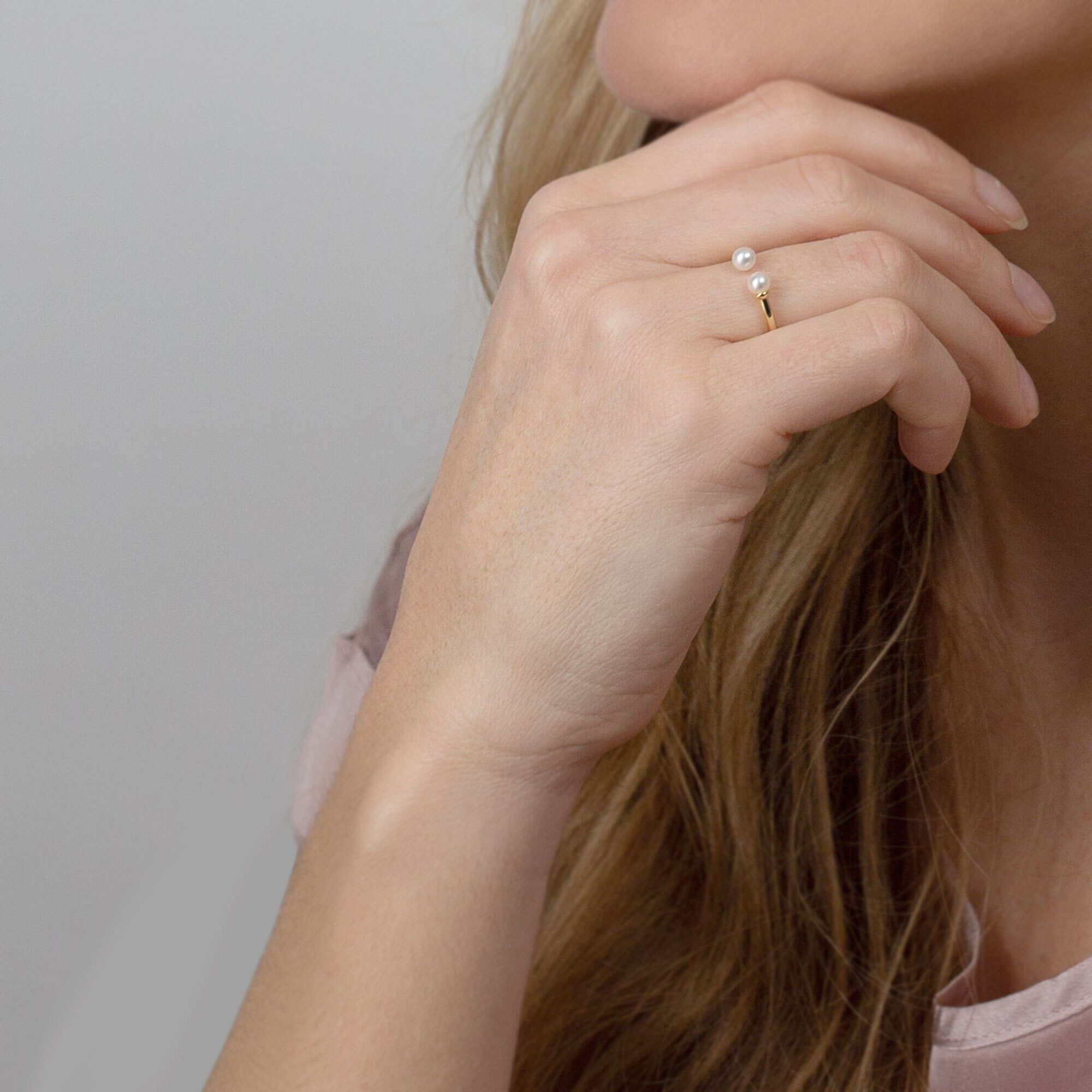 AILORIA Fingerring SACHIKO Ring perle, gold/weiße ring Perle gold/weiße