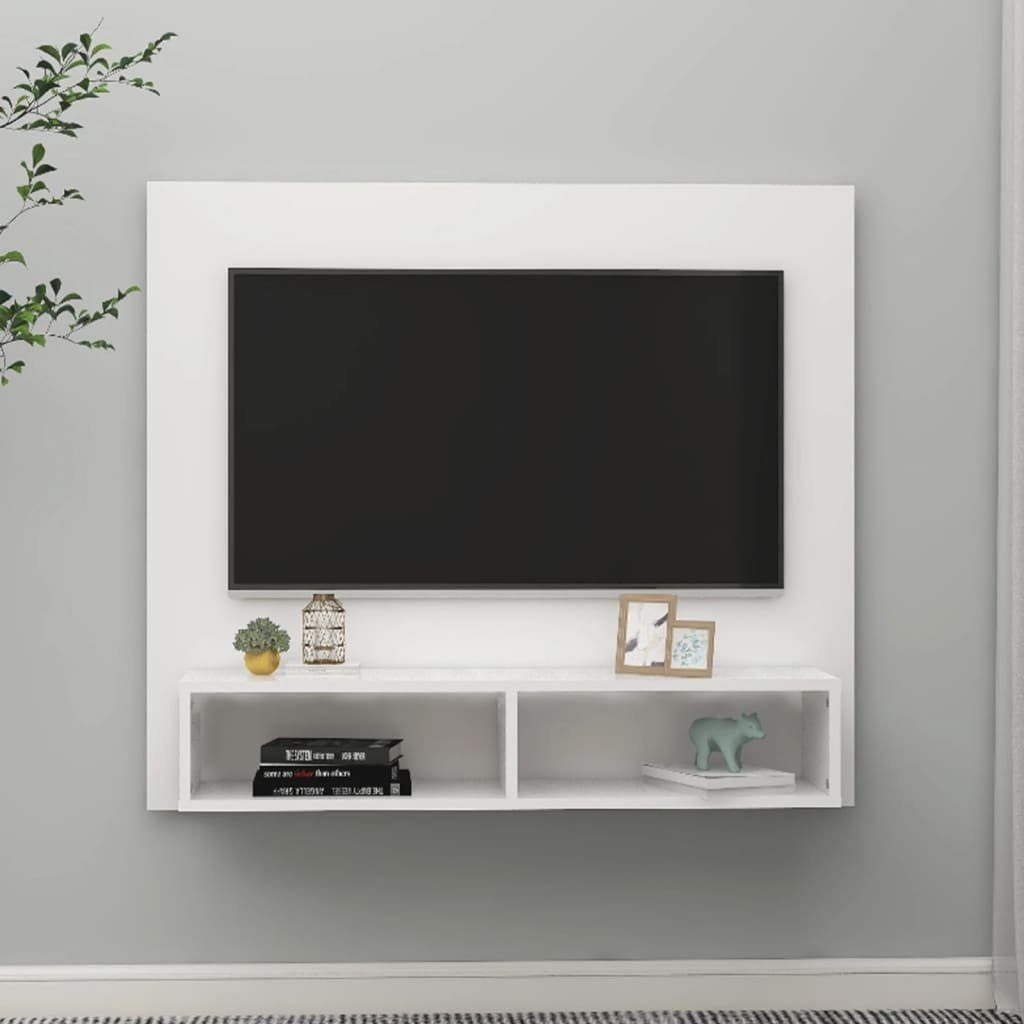 furnicato TV-Schrank TV-Wandschrank Weiß 102x23,5x90 Holzwerkstoff cm