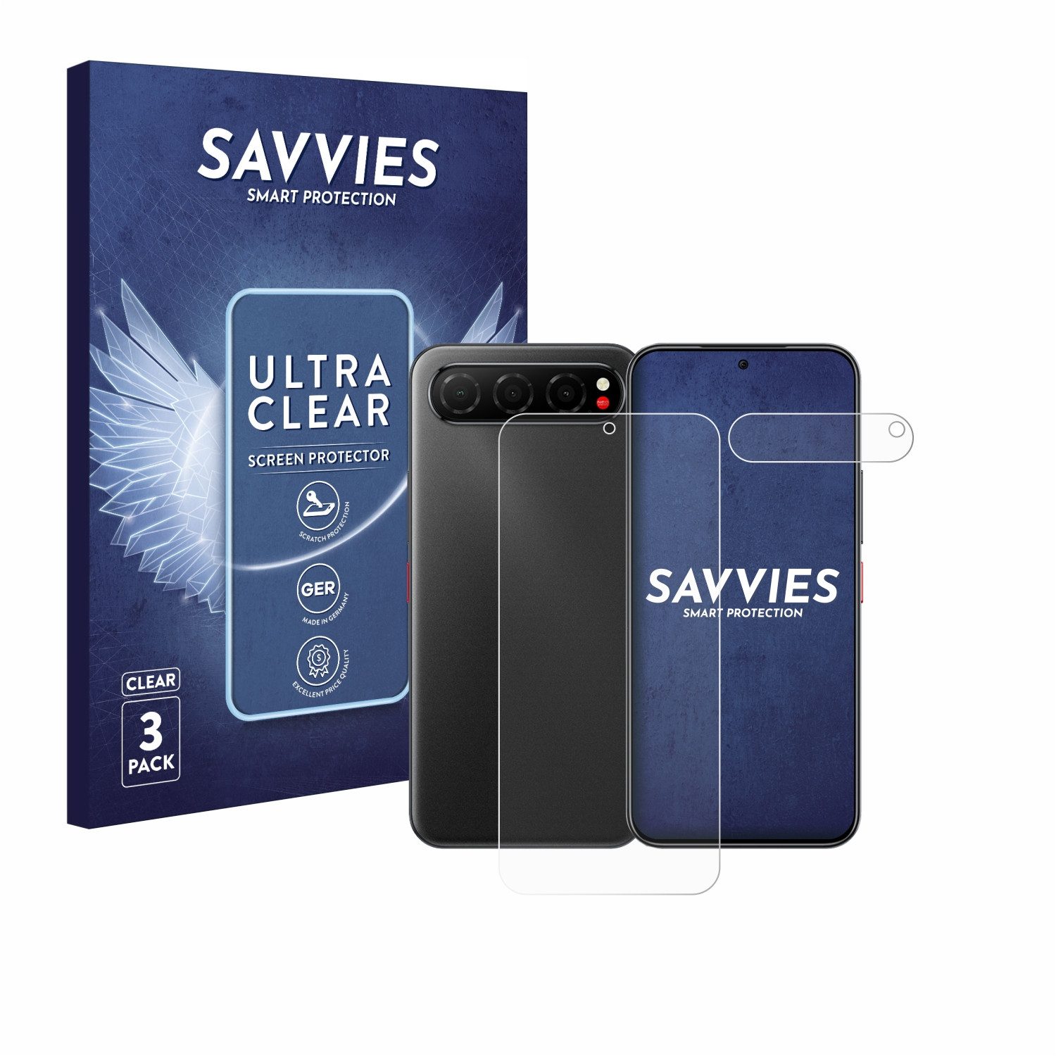 Savvies Displayschutzfolie Schutzfolie für Nubia Air (Display+Kamera), 6 Stück, Displayschutz Schutz Folie Klar Transparent