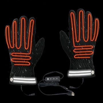 yozhiqu Fahrradhandschuhe Beheizte Handschuhe: Touchscreen, reflektierend, wind- und wasserdicht USB-beheizte Handschuhe–ideal zum Wandern,Skifahren und Spazierengehen