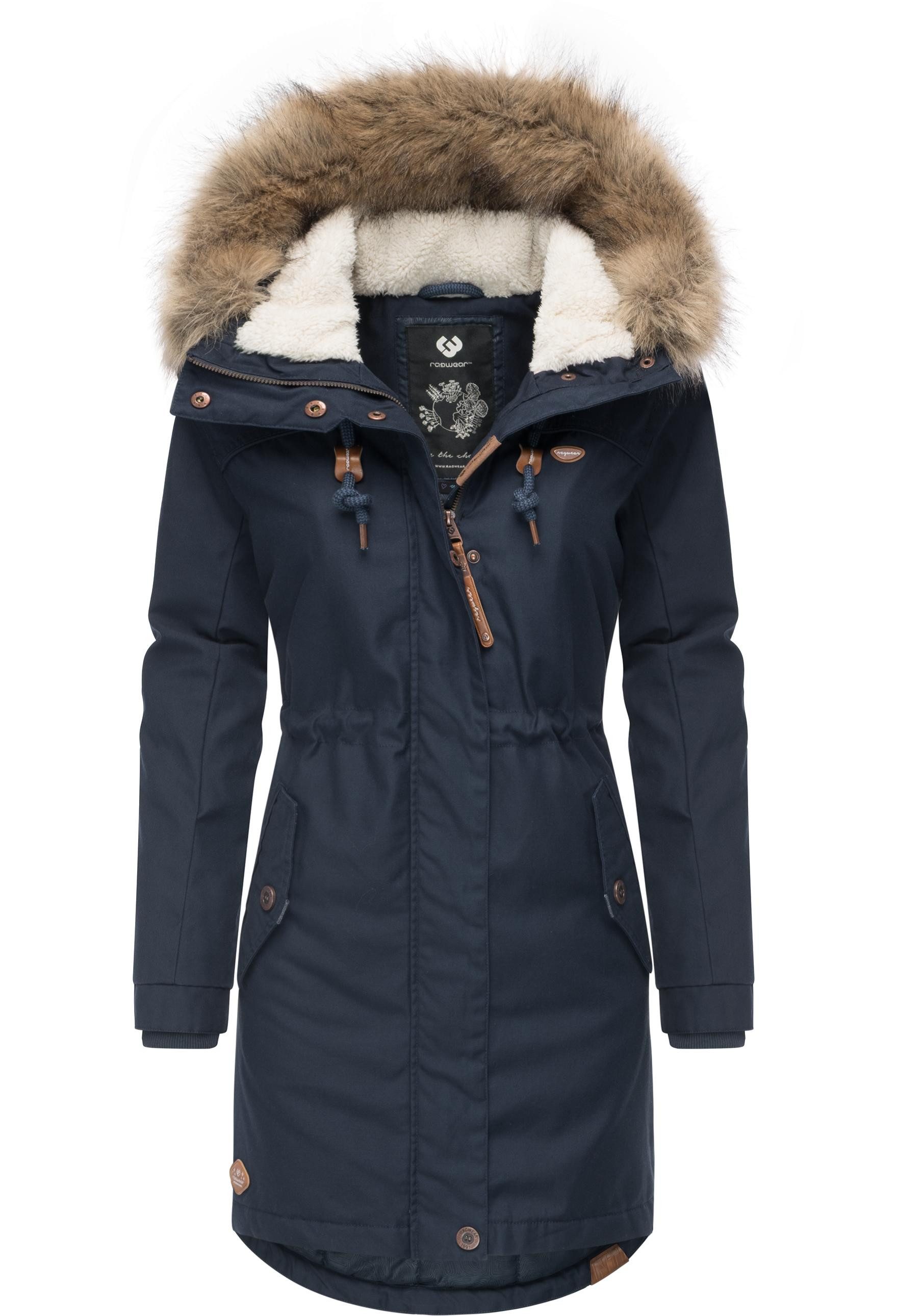 Ragwear Winterjacke Tawny stylischer Winterparka mit großer Kapuze und Kuns günstig online kaufen