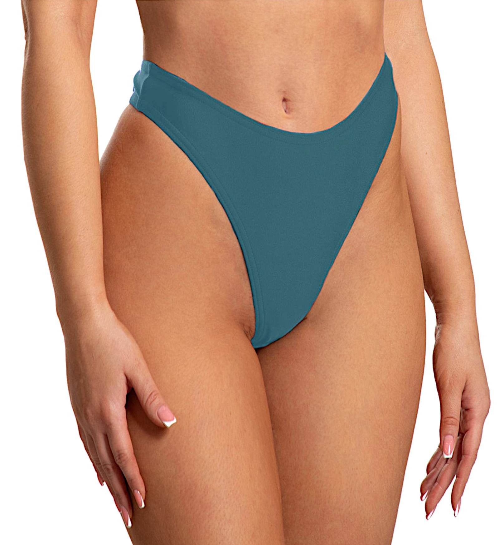 Aquarti Bikini-Hose Tanga Thong Bottom Hohe Taille