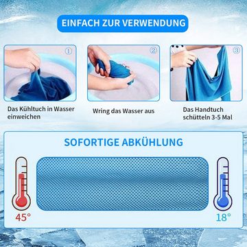 TWSOUL Sporthandtuch Kühlendes Handtuch, Schnell trocknendes Sport-Eishandtuch, (6-St), Hellblau + leuchtendes Grün + Blau + Hellgrau + Rosenrot + Orange