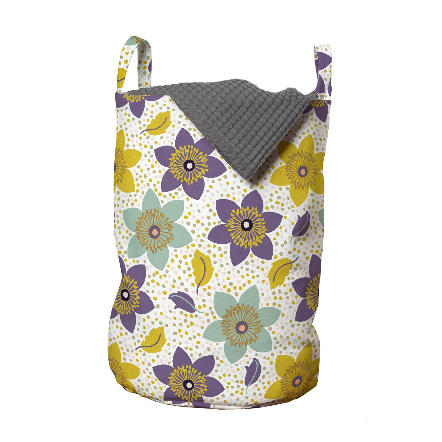 Kreative Dots Blumen Kordelzugverschluss für Abakuhaus und Waschsalons, mit Wäschekorb Blumen Griffen Wäschesäckchen