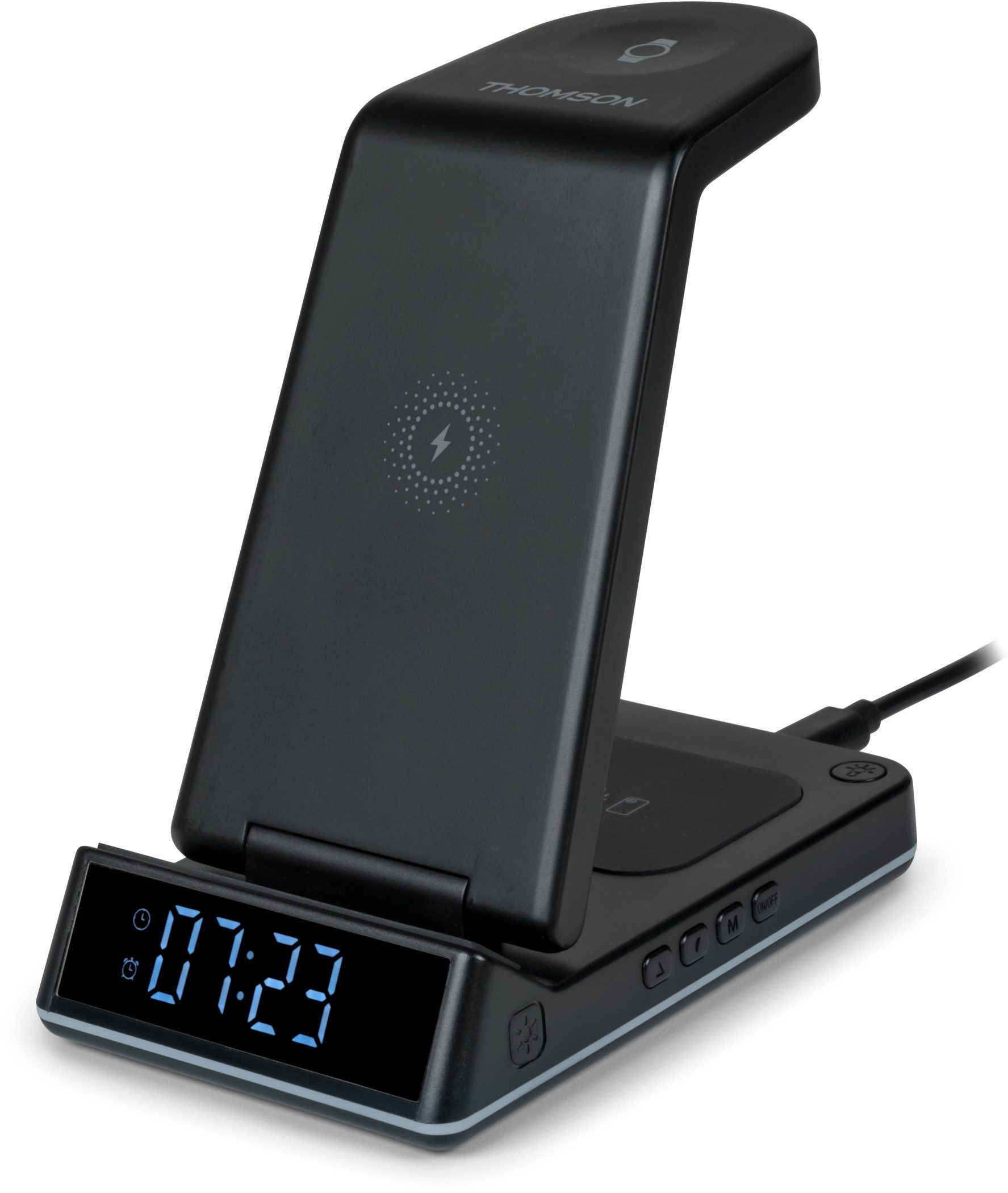 Thomson Wecker 4-in-1 Wecker Ladestation, Nachtlicht CL750IS Android schwarz TH387926