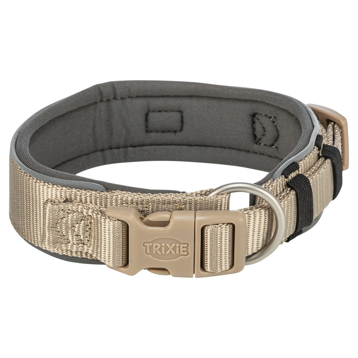 TRIXIE Hunde-Halsband Premium Halsband, extra breit, sand/grafit