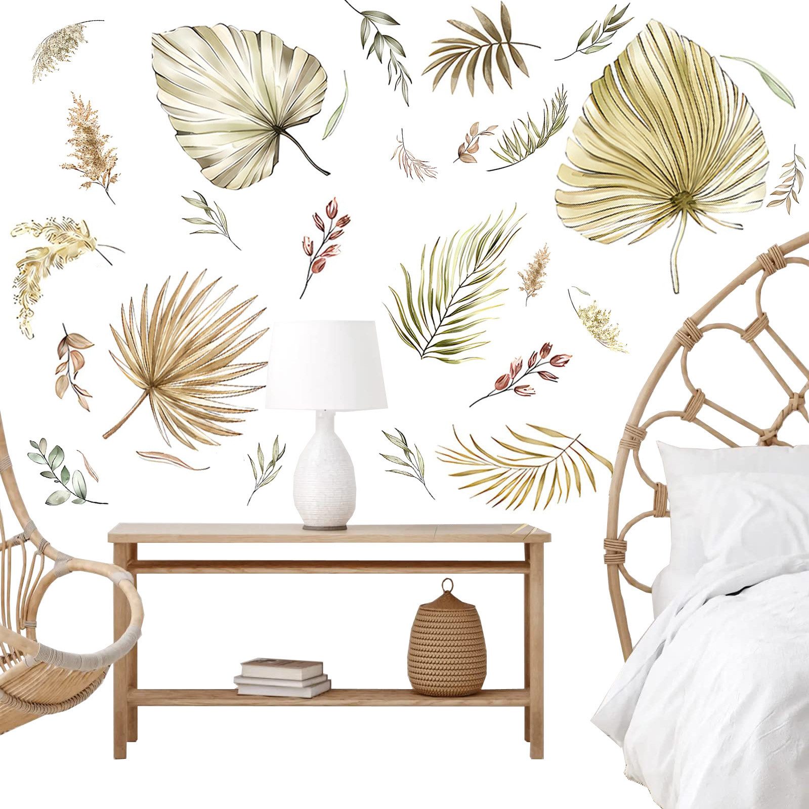 Kaket Wandsticker Boho Palmblatt Wandaufkleber, wasserdichte günstig online kaufen