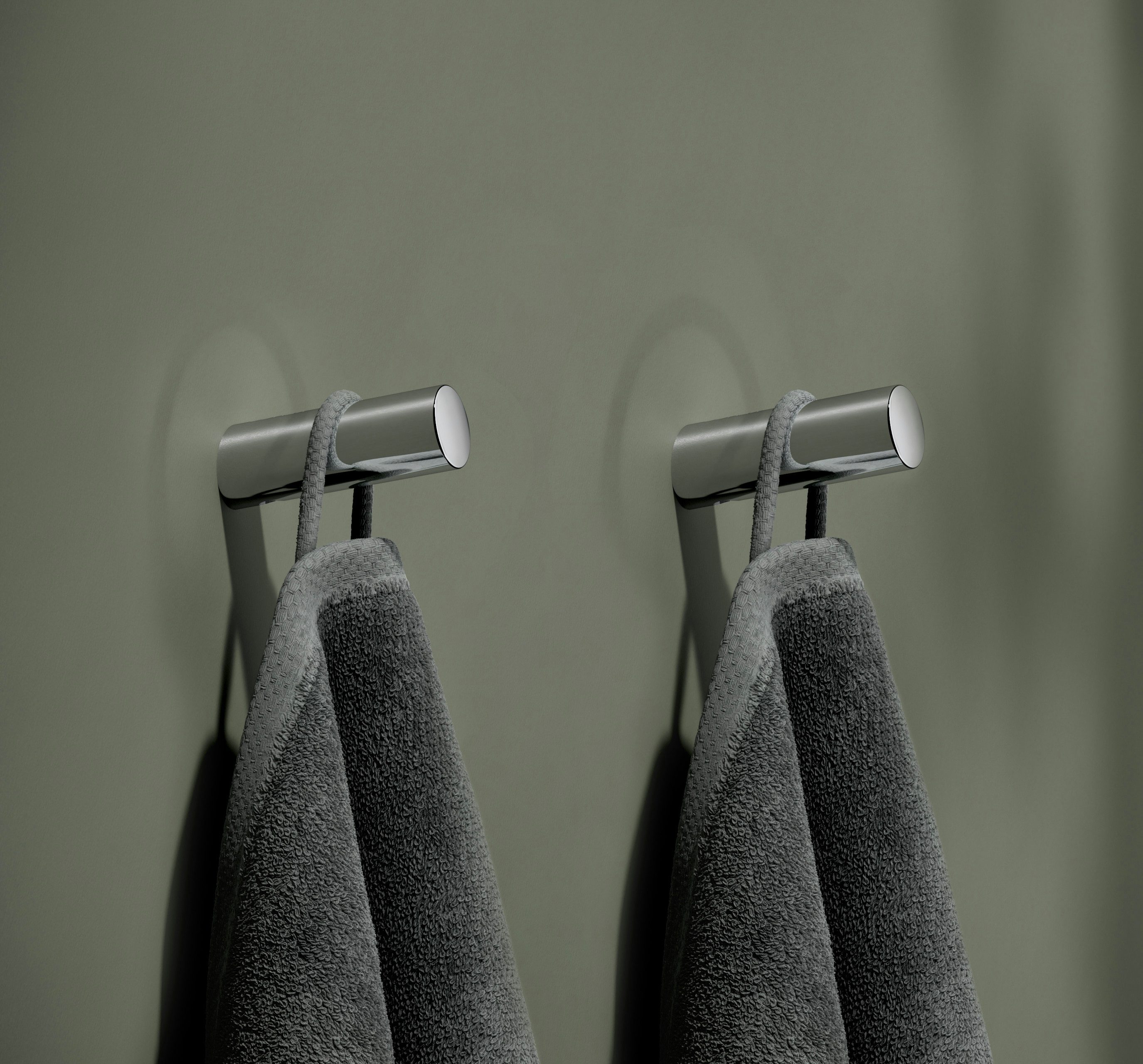 Keuco Handtuchhaken Reva 2er Set, (Set), aus Metall, verchromt, für Handtücher und Bademäntel, Wandmontage