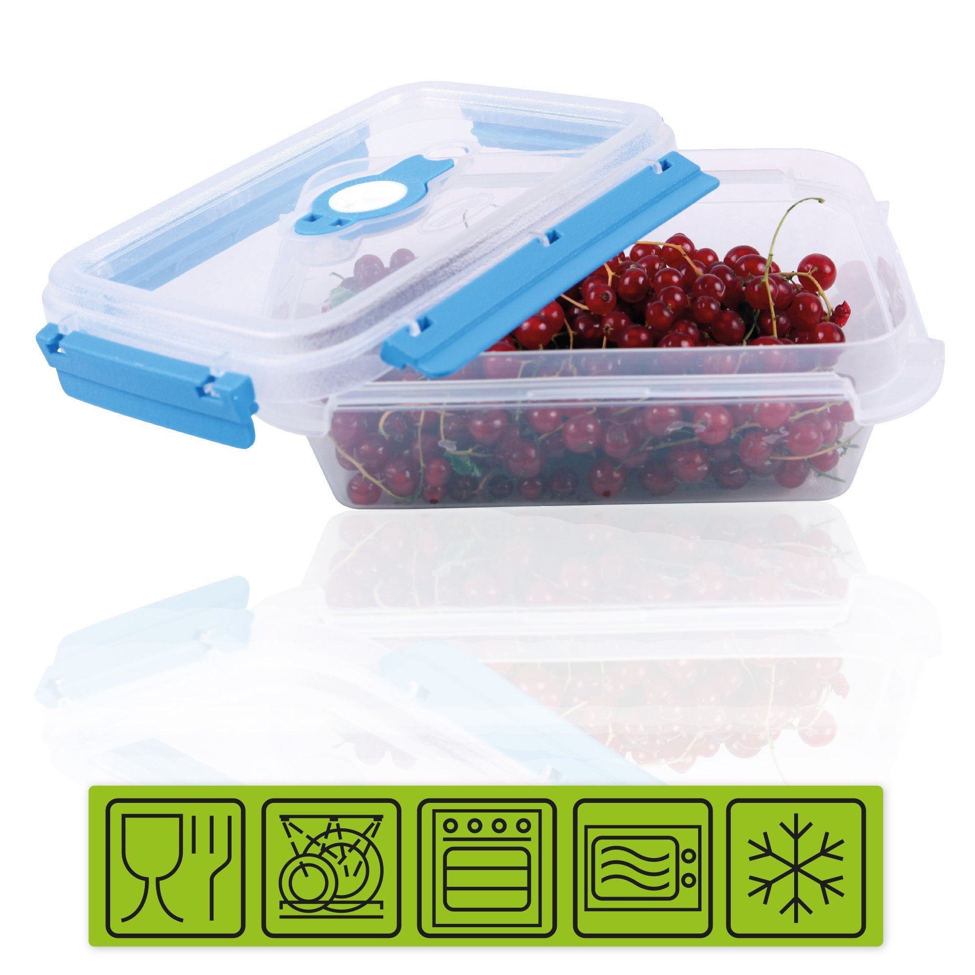 luftdicht Aufbewahrungsbox - Vorratsdose Kunststoff, 0,9 L, für Frischhaltedose (1-tlg), Meal Tontarelli - Lebensmittel Blau Prep Lunchbox