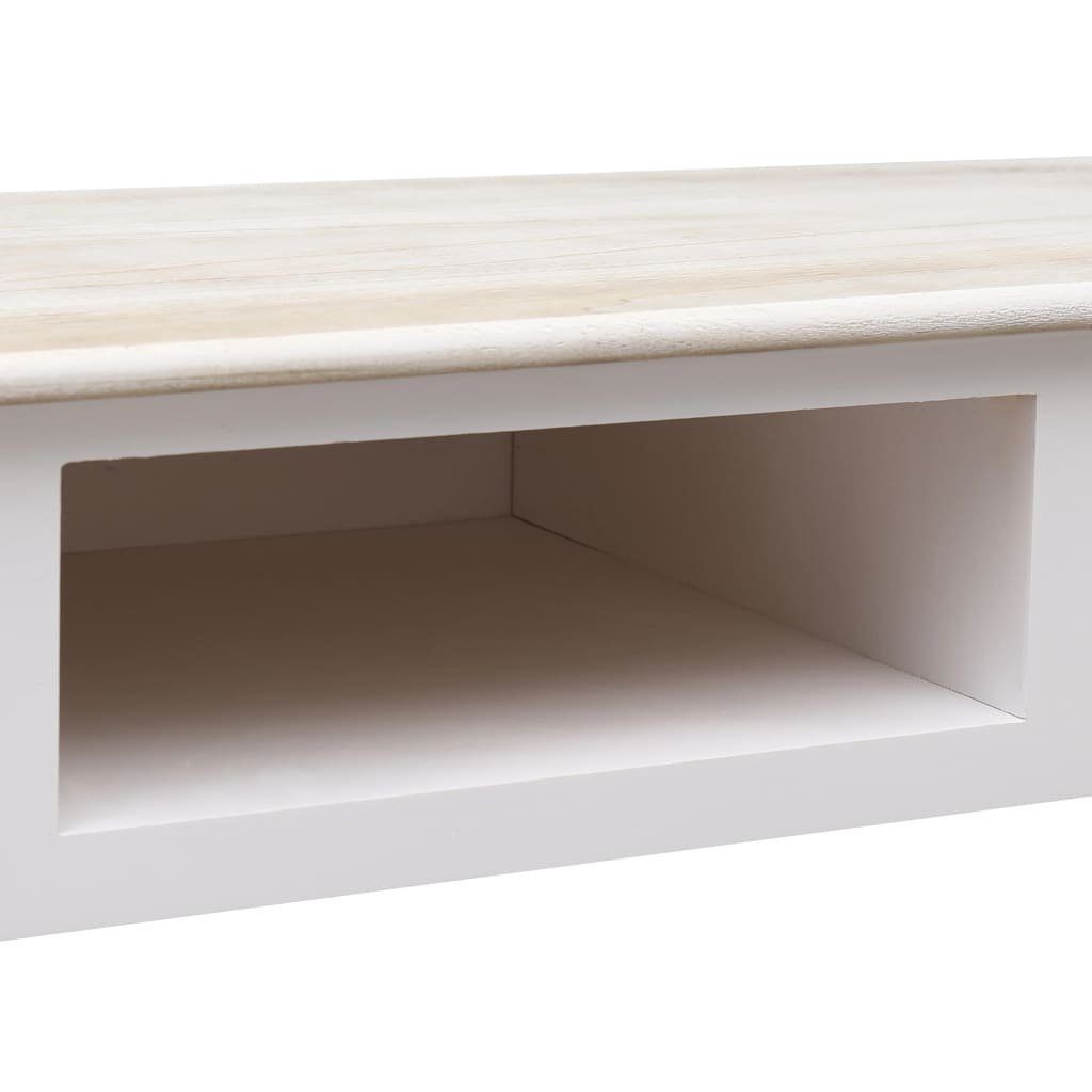 Holzfarben Weiß und und vidaXL 110x45x76 cm Holzfarben (1-St) Weiß | Konsolentisch Beistelltisch Holz
