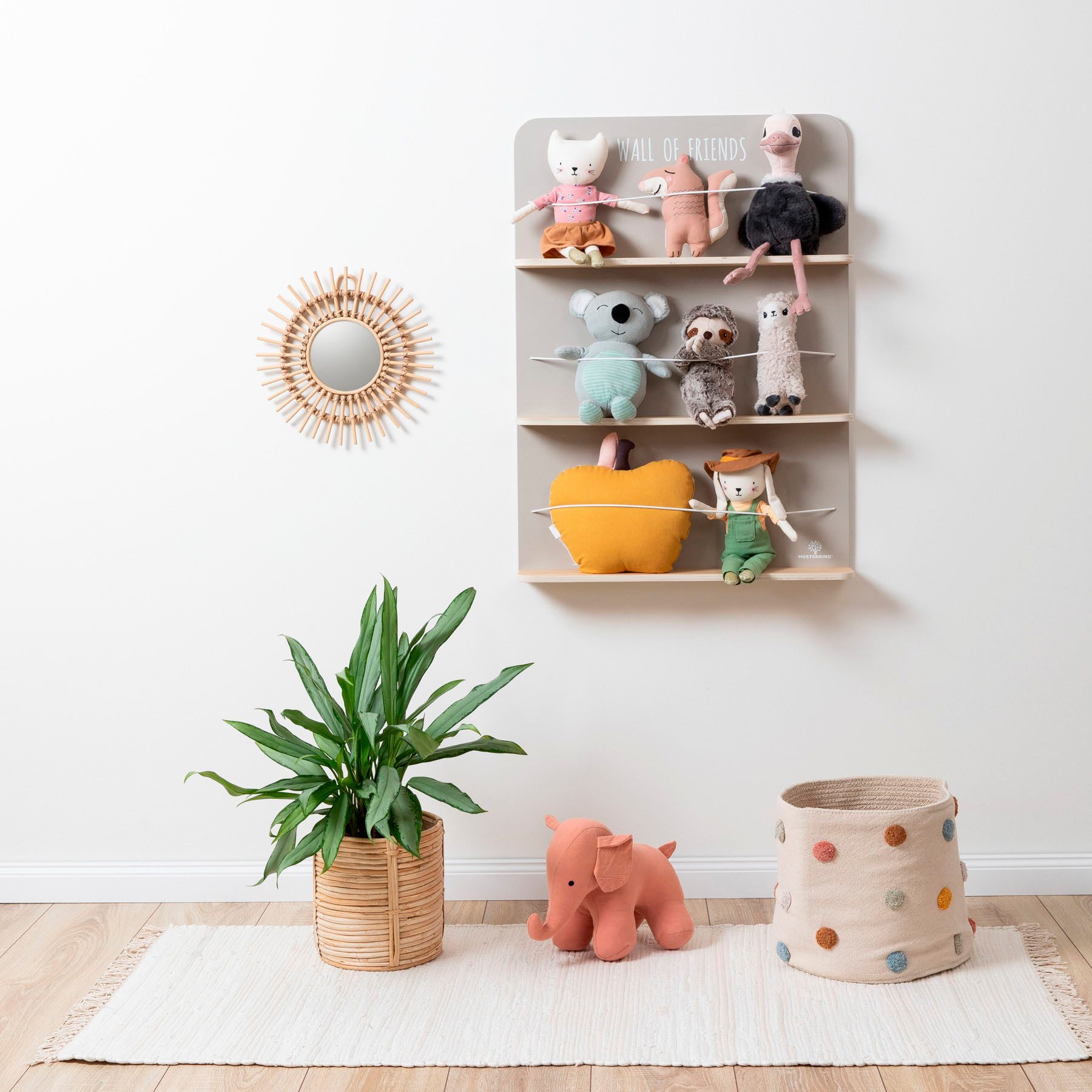 MUSTERKIND® Wandregal Wall of Friends, warmgrau/natur, FSC® - schützt Wald günstig online kaufen