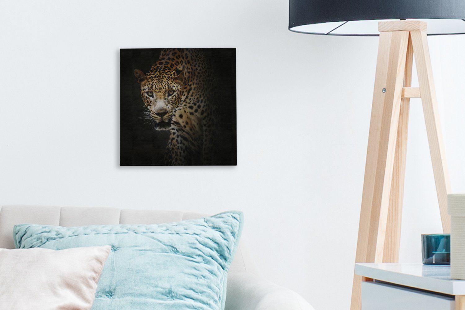 - Wohnzimmer Bilder bunt für Licht, Leinwandbild Wilde Leopard (1 OneMillionCanvasses® Tiere - Schlafzimmer St), Leinwand