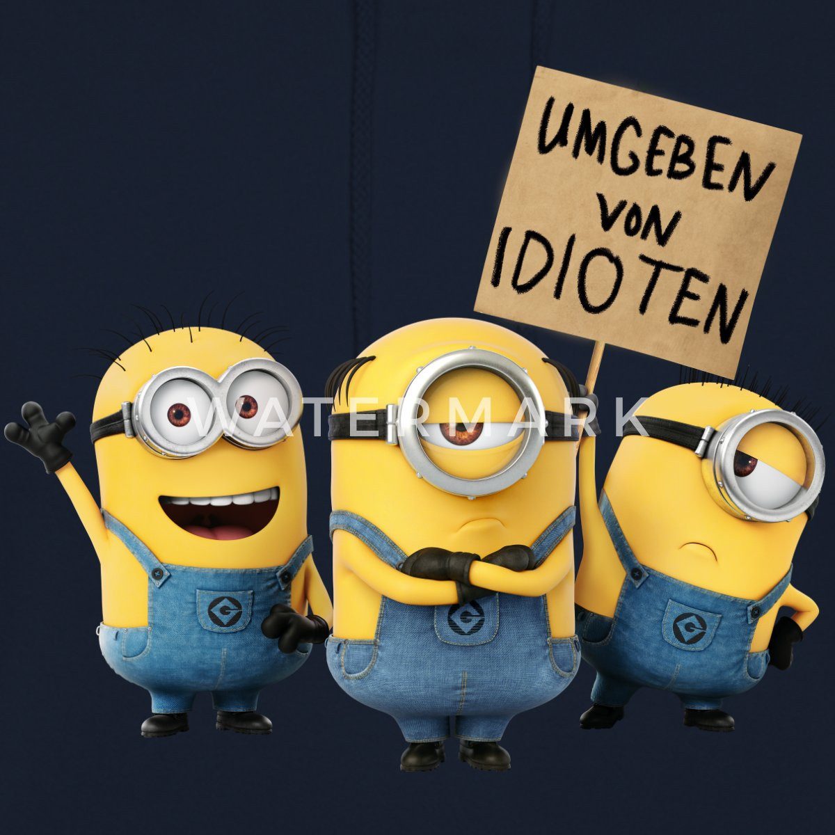 Spreadshirt Hoodie Minions Umgeben Von Idioten Despicable Me Unisex Hoodie (1-tlg)