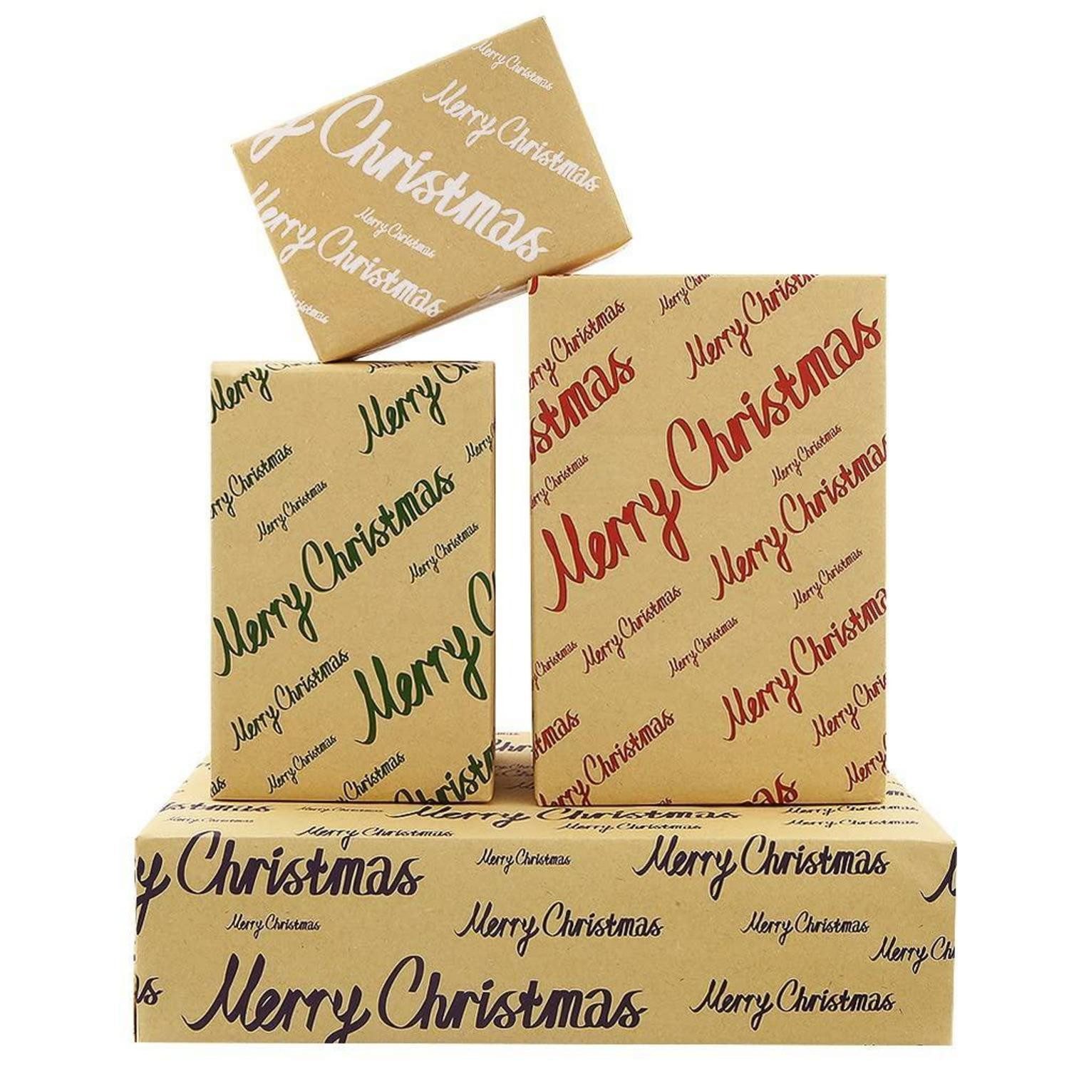 LuxusKollektion Geschenkpapier Geschenkpapier Weihnachten 8 Blätter 76x50cm 4 Farben, (8St)