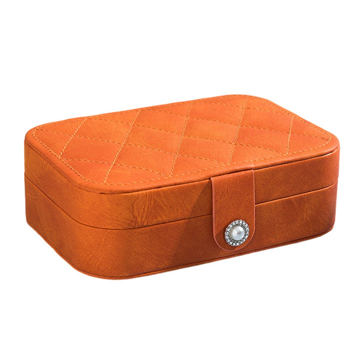 Schmuckschatulle Orange Reise Mittel Aufbewahrungsbox GelldG Schmuckkästchen, PU Organizer