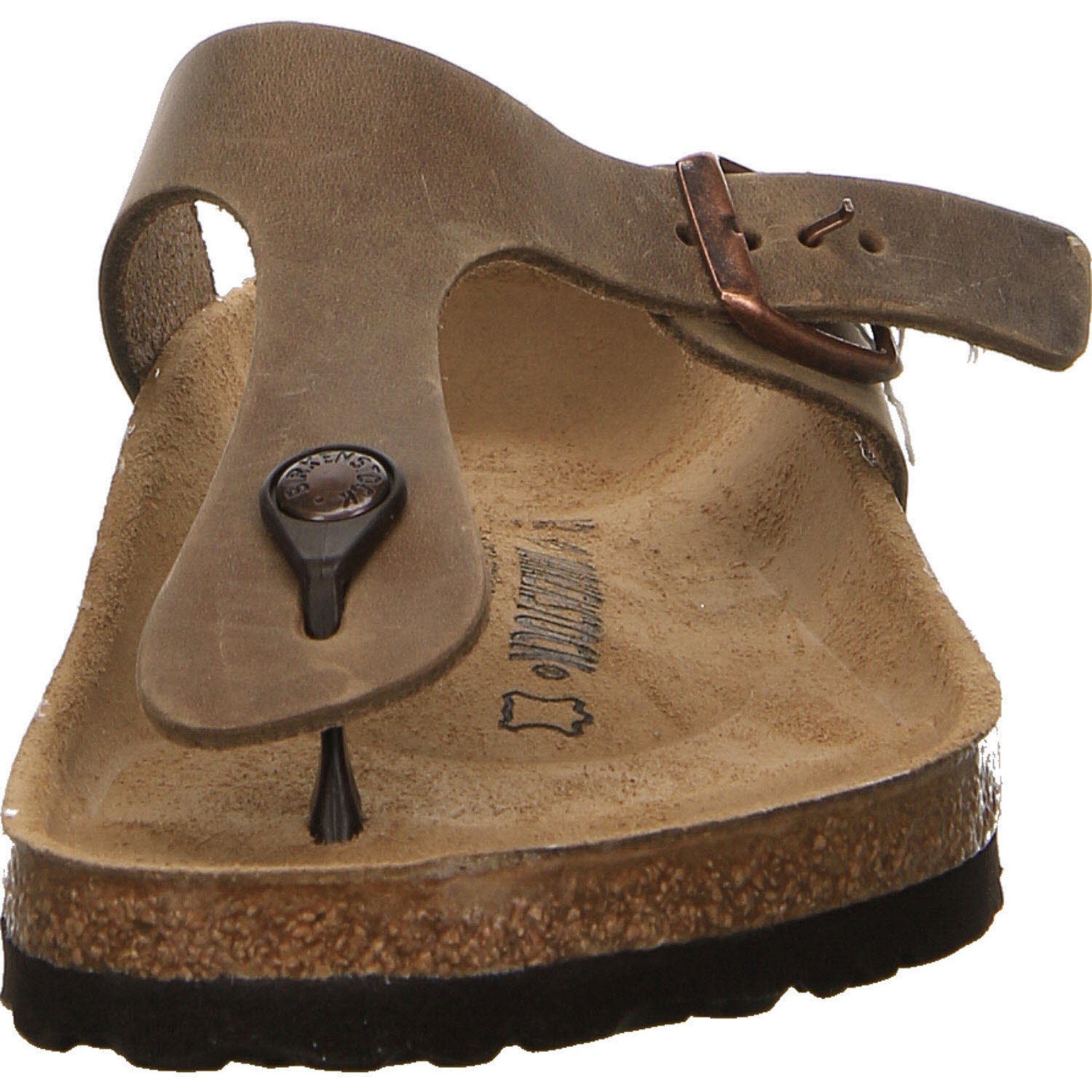 Birkenstock Herren Zehentrenner Tabacco Gizeh Sandalen Pantolette Glattleder Brown Zehentrenner (Normal)