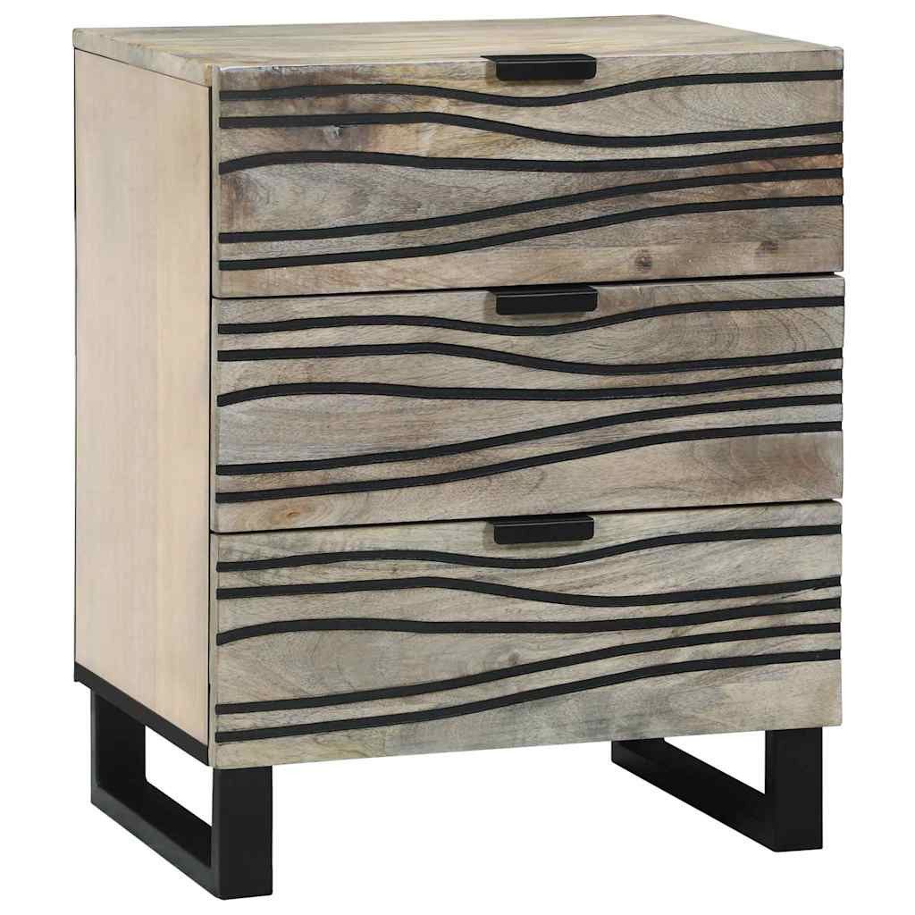 vidaXL Nachttisch Nachttisch Weiß und Schwarz 50 x 33 x 60 cm massives holz (1-St)