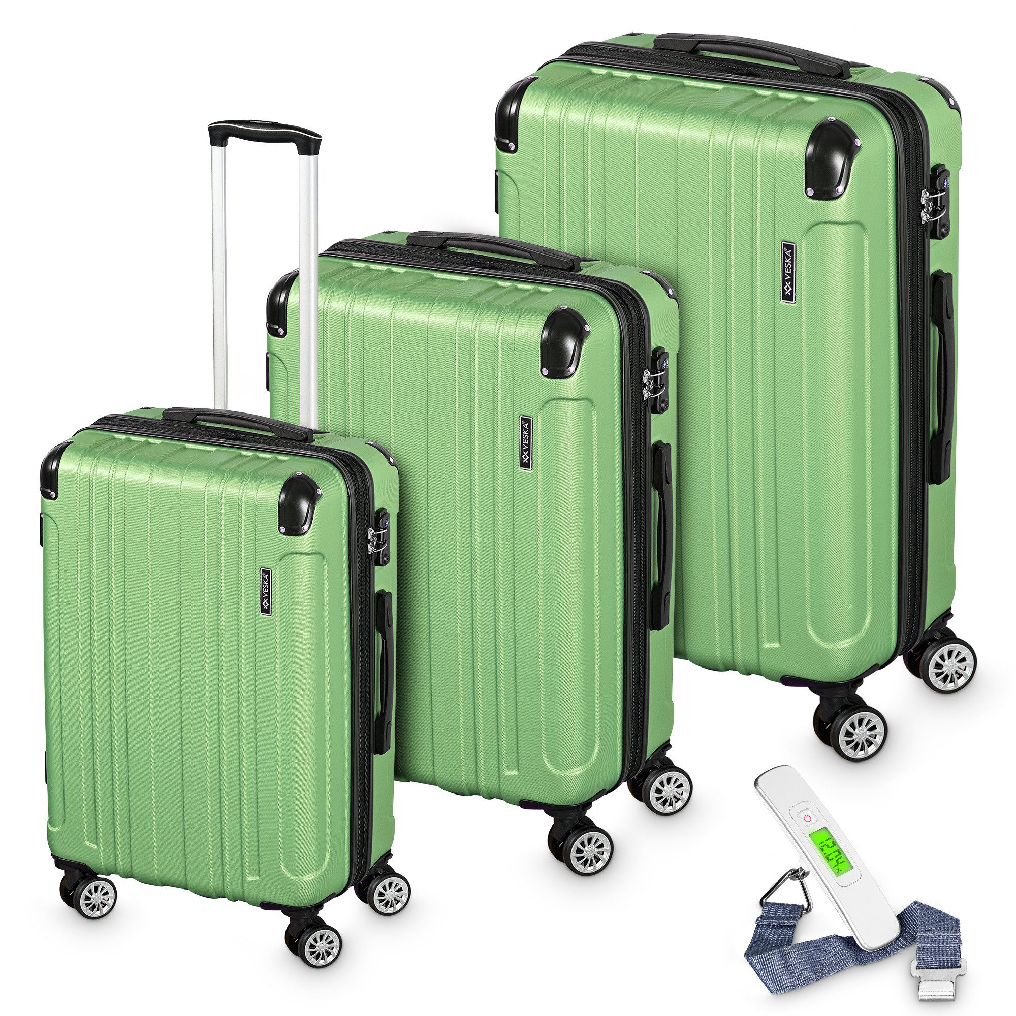Trolleyset Hartschalenkoffer Kofferset 3 teilig mit TSA Zahlenschloss 4 Rollen