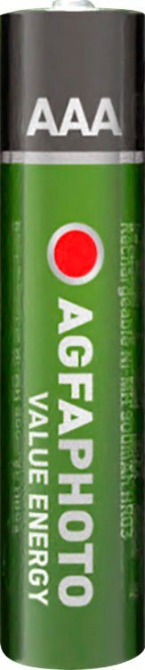 AgfaPhoto 4er Pack Value Energy, wiederaufladbare AAA Akkus Akku 900 mAh (4 St), bis zu 1.000 x wiederaufladbar