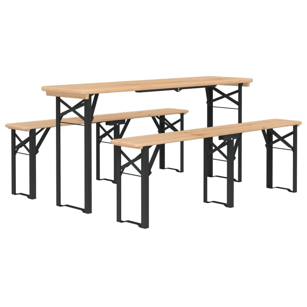 vidaXL Gartenlounge-Set 3-tlg. Biertisch-Set Klappbar Massivholz Tanne, (1-tlg)