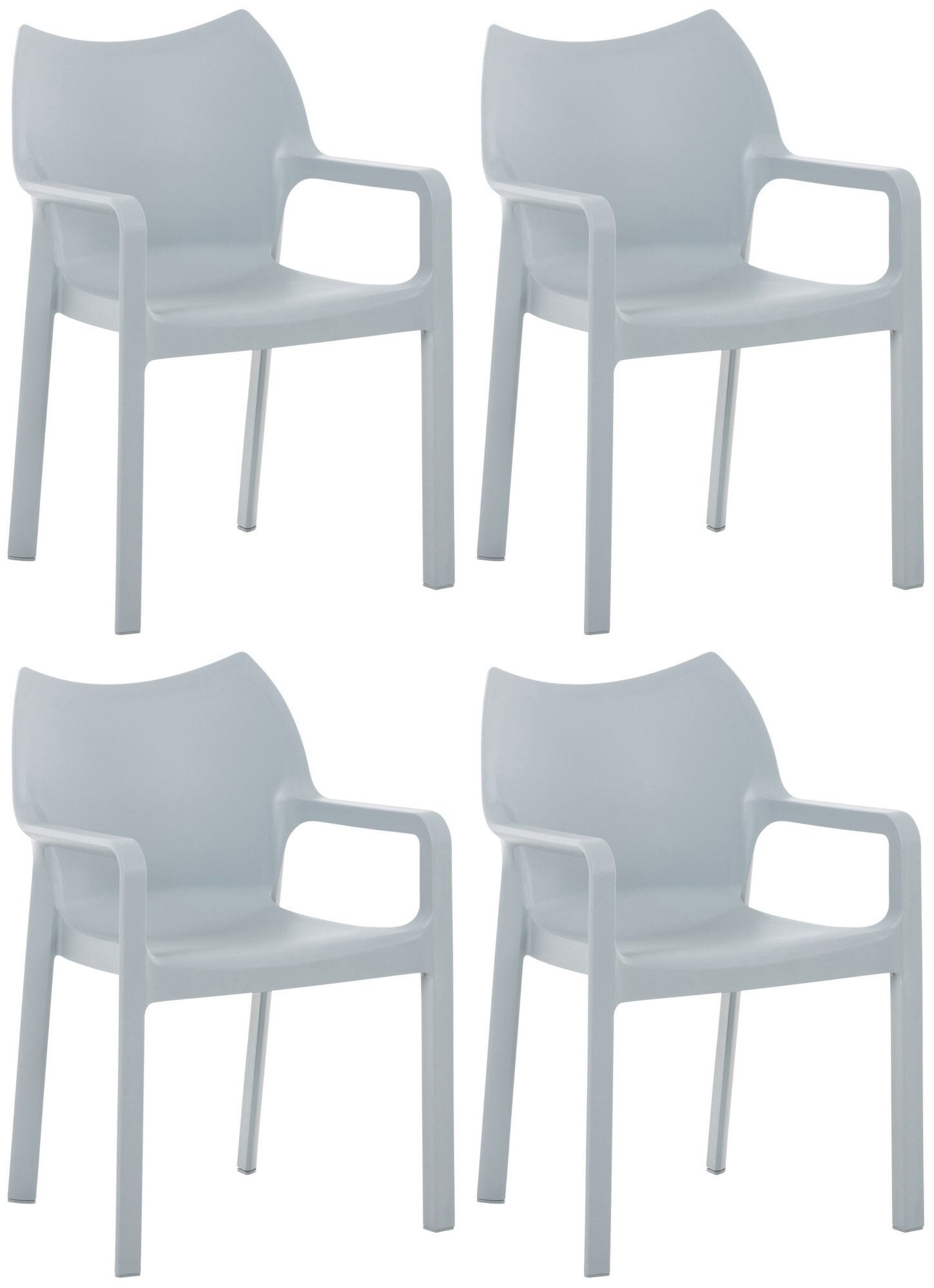 CLP Gartenstuhl Diva (4er Set, 4 St), stapelbar, wetter- und UV-beständig