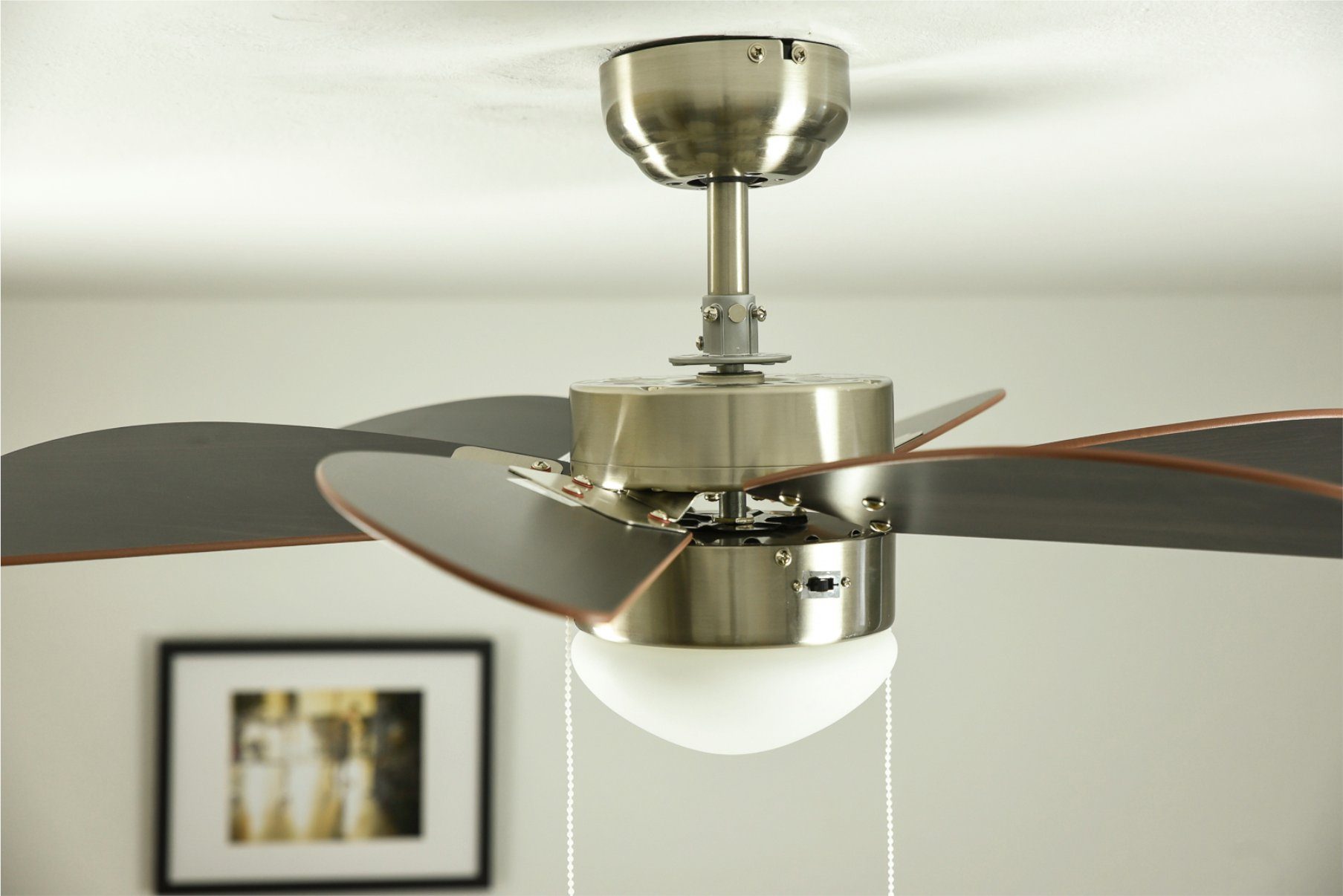 Westinghouse Deckenventilator Deckenventilator Turbo Swirl Chrom 105 cm mit Licht, Mit Zugschnur