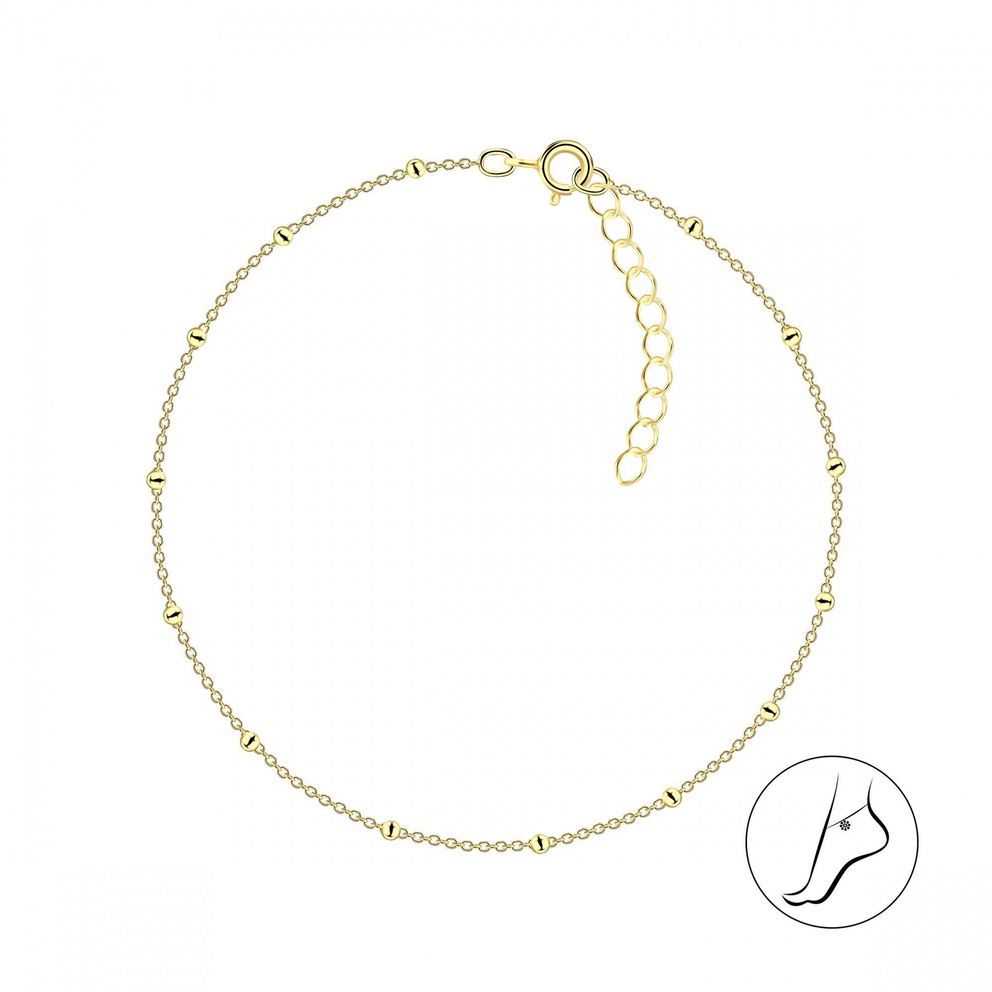 ALEXANDER YORK Fußkette SATELLITE in Gold, 925 Sterling Silber