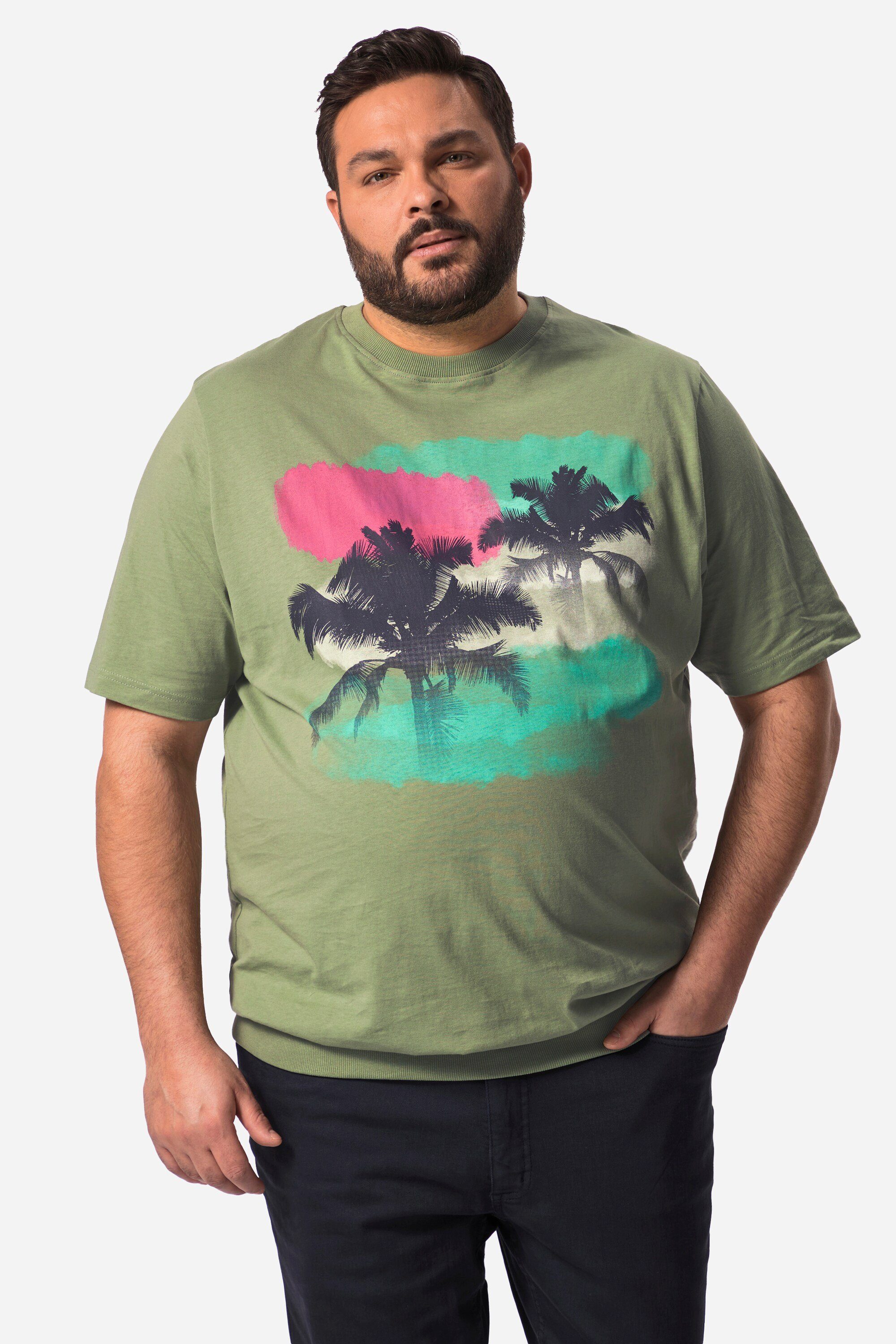 T-Shirt T-Shirt Bauchfit Halbarm großer Print