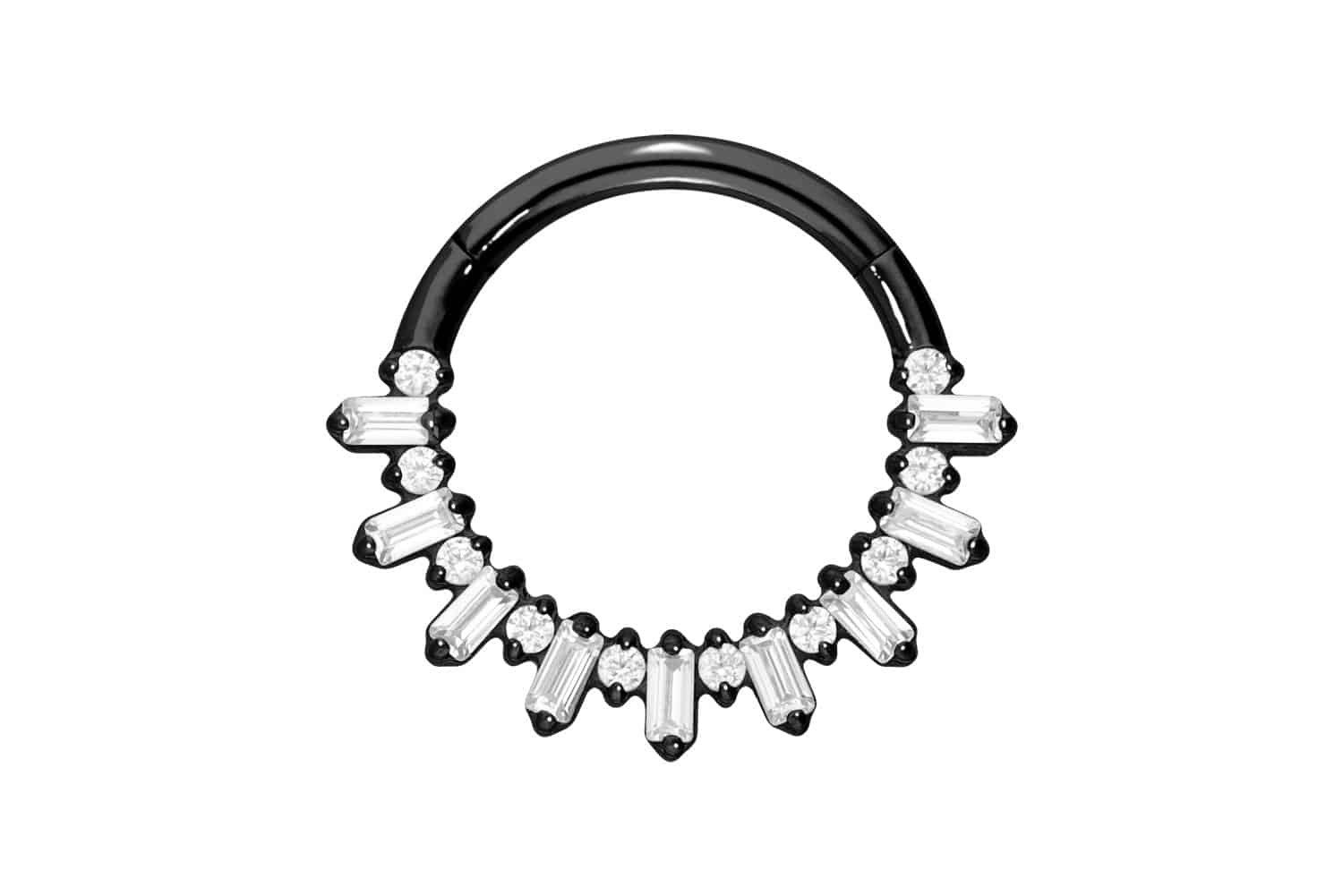 Piercing-Set Titan Segmentring Clicker KRISTALLSONNENSTRAHLEN