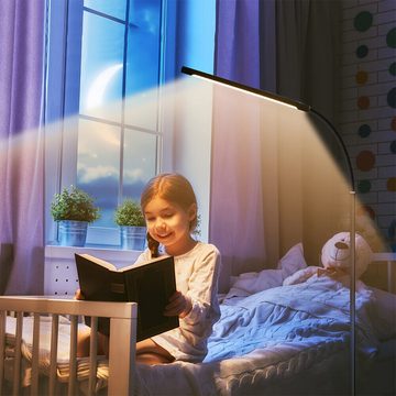Bedee LED Stehlampe Stehleuchte Bogenlampe Leselampe Standleuchte Bürolampe 140cm, LED fest integriert, Warmweiß 3000K, Schlafzimmerlampe Wohnzimmerlampe