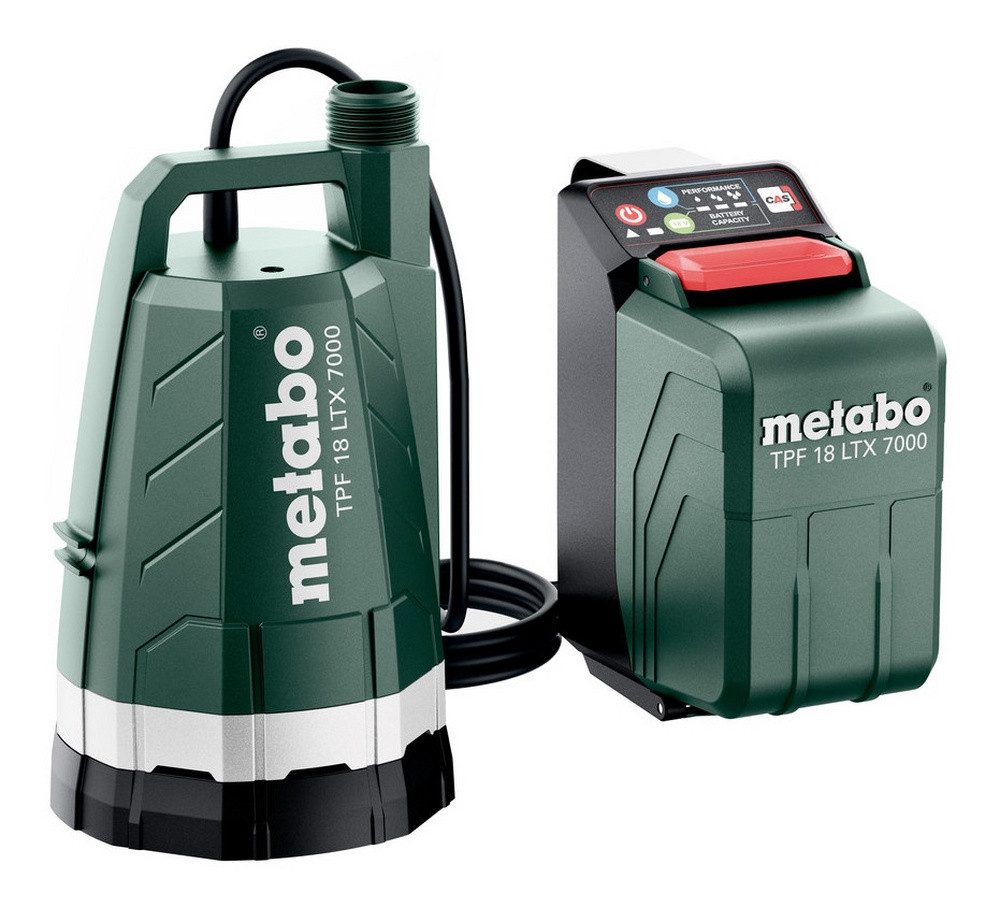metabo Akku-Gartenpumpe TPF 18 LTX 7000, Tauch- und Regenfasspumpe Ohne Akku im Karton