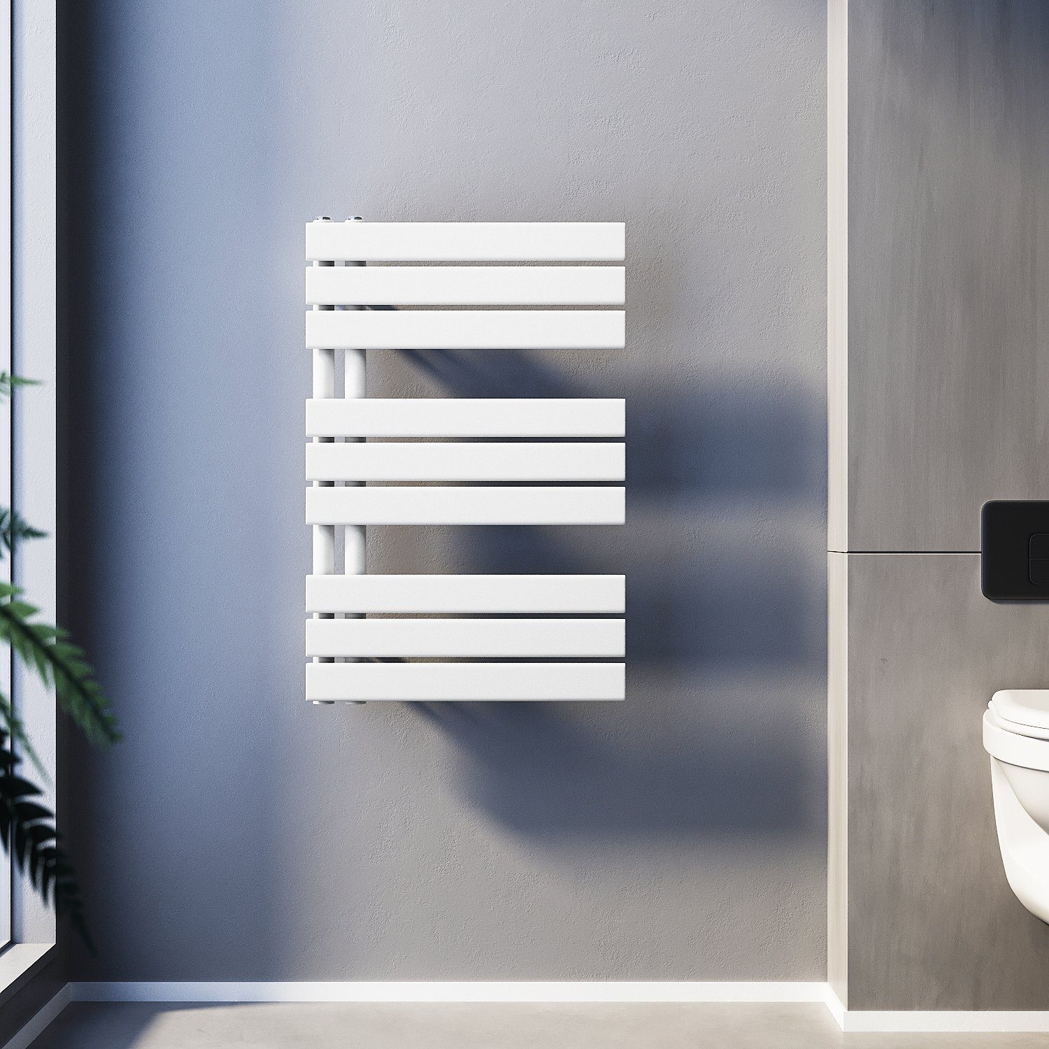 SONNI Badheizkörper Badheizkörper Weiß Heizkörper Design Handtuchtrockner Bad Warmwasser, ohne/mit Multiblock, flach, Mittelanschluss …
