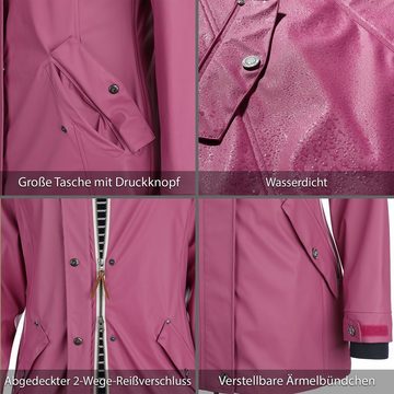 Dry Fashion Regenjacke Damen Regenmantel Kiel mit verstellbarer Kapuze - wind- & wasserdicht