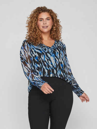 Vila Blusenshirt Chiffon Bluse Business Oberteil Übergröße VIFALIA 6139 in Schwarz