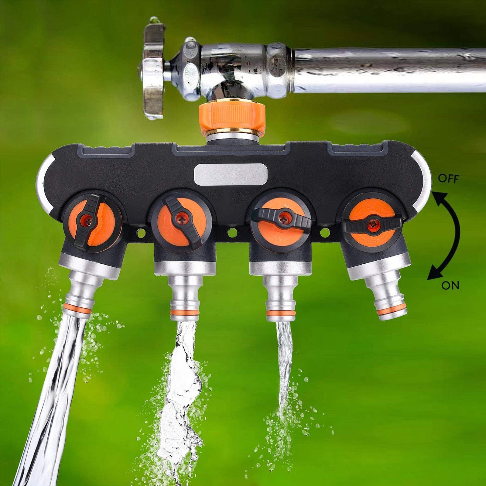BTTO Anschlussstück Bewässerung 2/4-Wege Verteiler für 3/4"&1/2" Wasser Verteiler, Absperrventil,Gartenschlauch Absperrhahn Schlauchverteiler