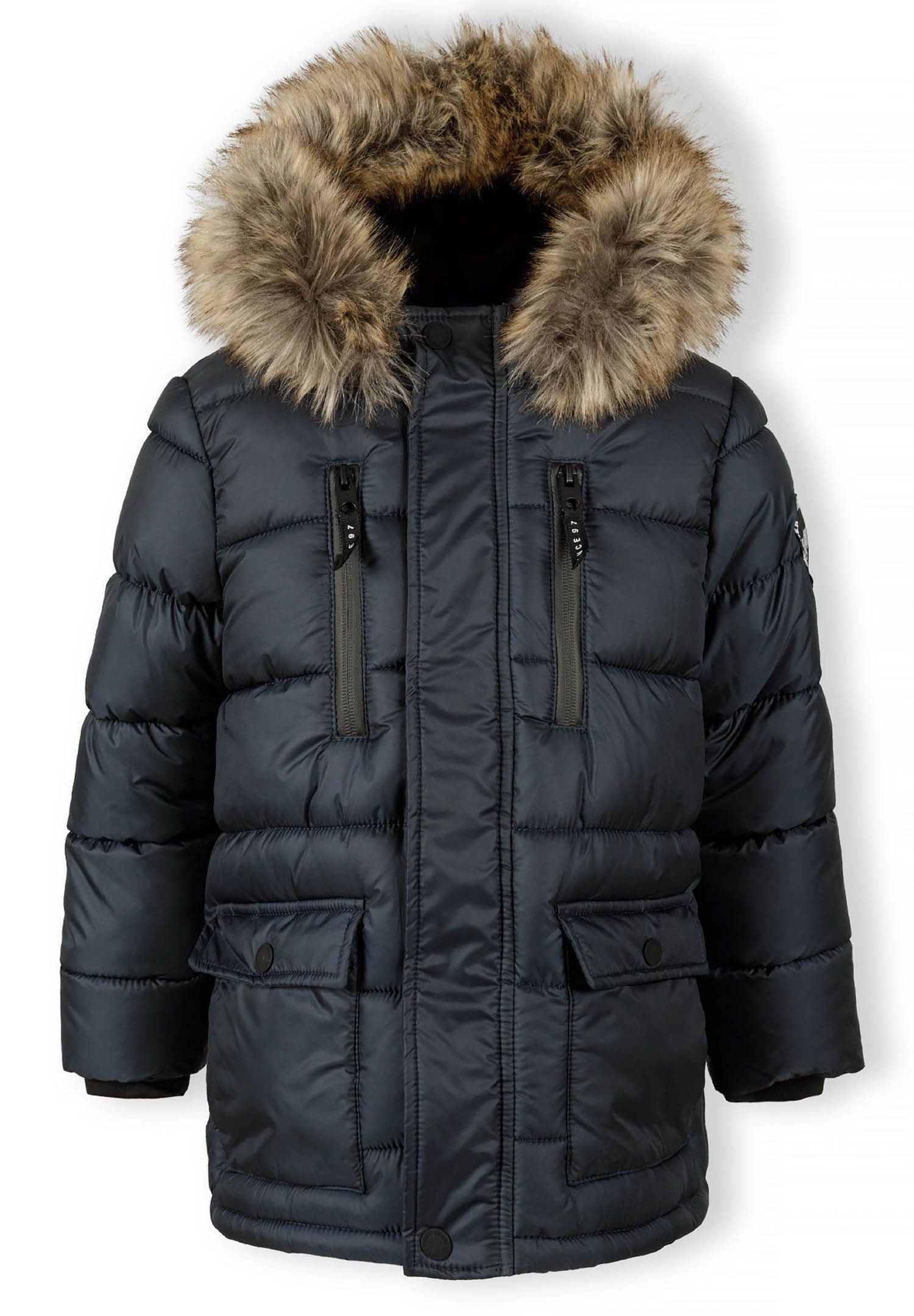 MINOTI Winterjacke Winterjacke mit Fleece-Futter und Kapuze mit Kunstfellbe günstig online kaufen