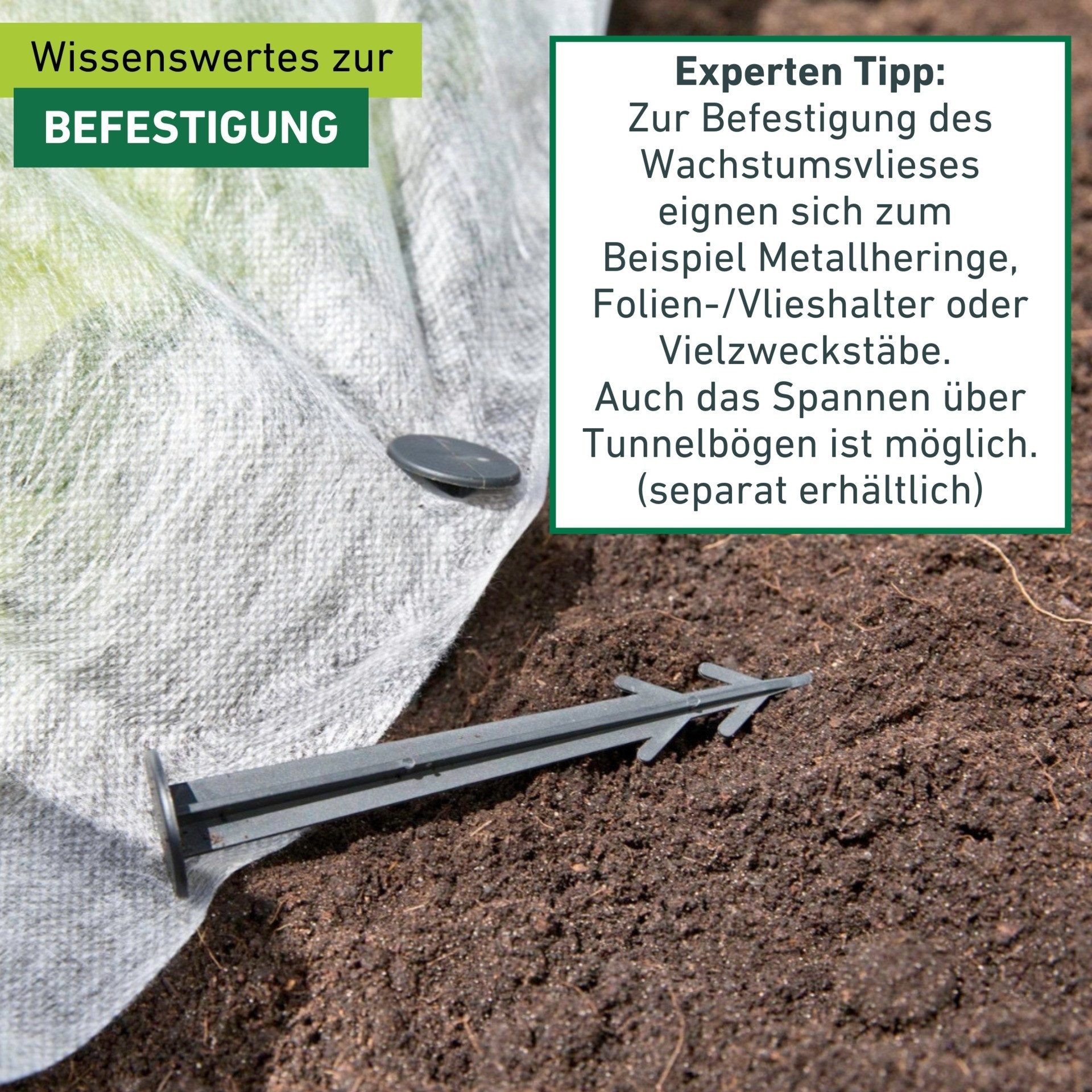 Windhager Gartenvlies Standard für gesundes Wachstum, Gartenfolie, (1-St), Abdeckvlies erhältlich in 5 x 1,5 m oder 10 x 1,5 m, 17 g/m², weiß