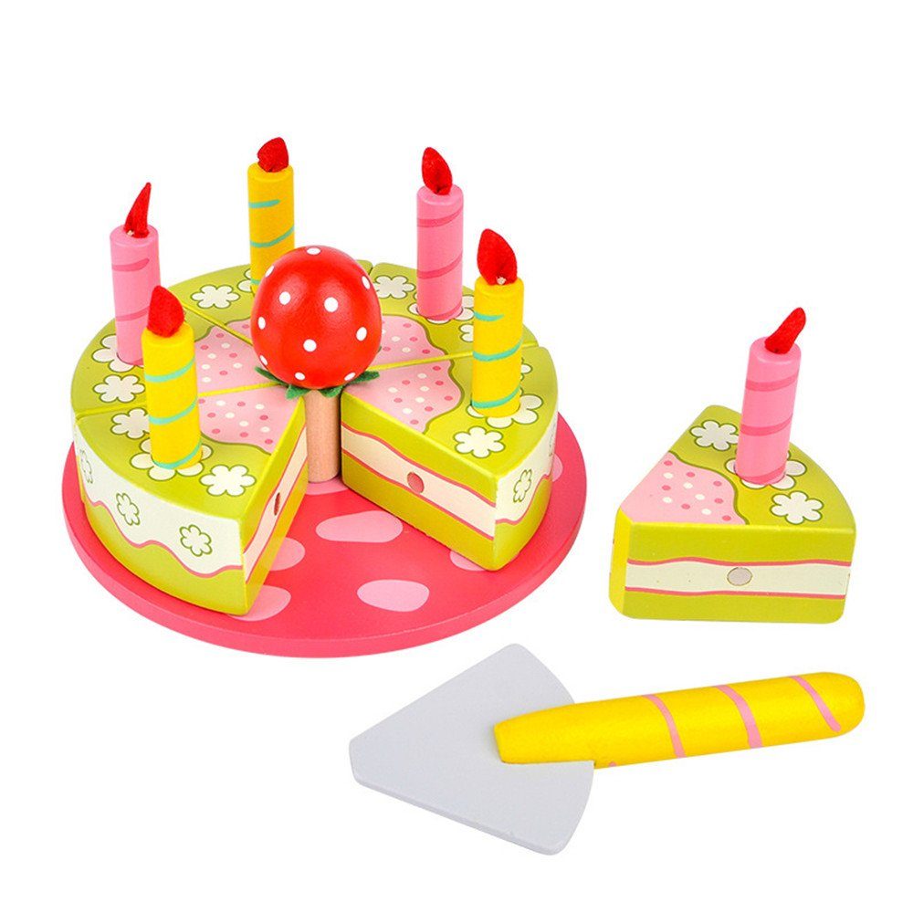 XDeer Spiellebensmittel Holzspielzeug Eierset /Topfset/Geburtstagstorte Kinderküche Set, (Kinderküche), Kinderküche Set für Spielküche und Kaufladen Schneide Spielzeug