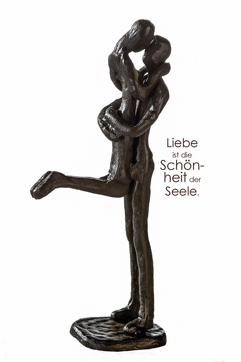 Kissing Romantiker MF 19cm Design aus GILDE brüniert Skulptur Höhe Dekoobjekt Ges Eisen