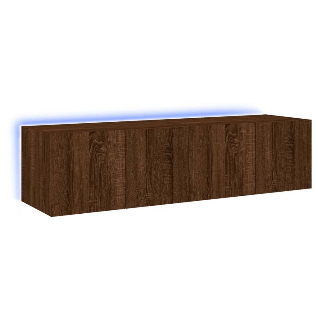 vidaXL TV-Wand TV-Wandschränke mit LED-Leuchten 2 günstig online kaufen