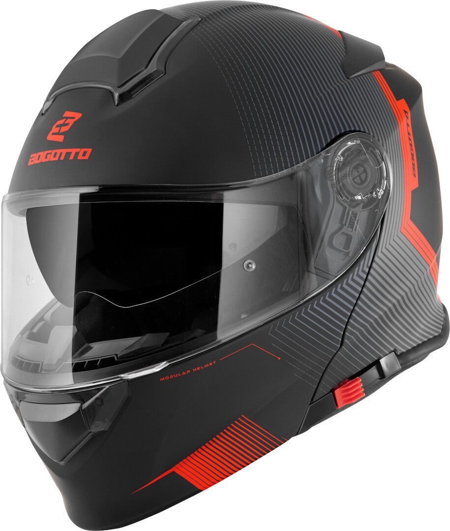 Bogotto Motorradhelm H271 Wayke Klapphelm, vorbereitet für Kommunikationssystem,geeignet für Brillenträger,v