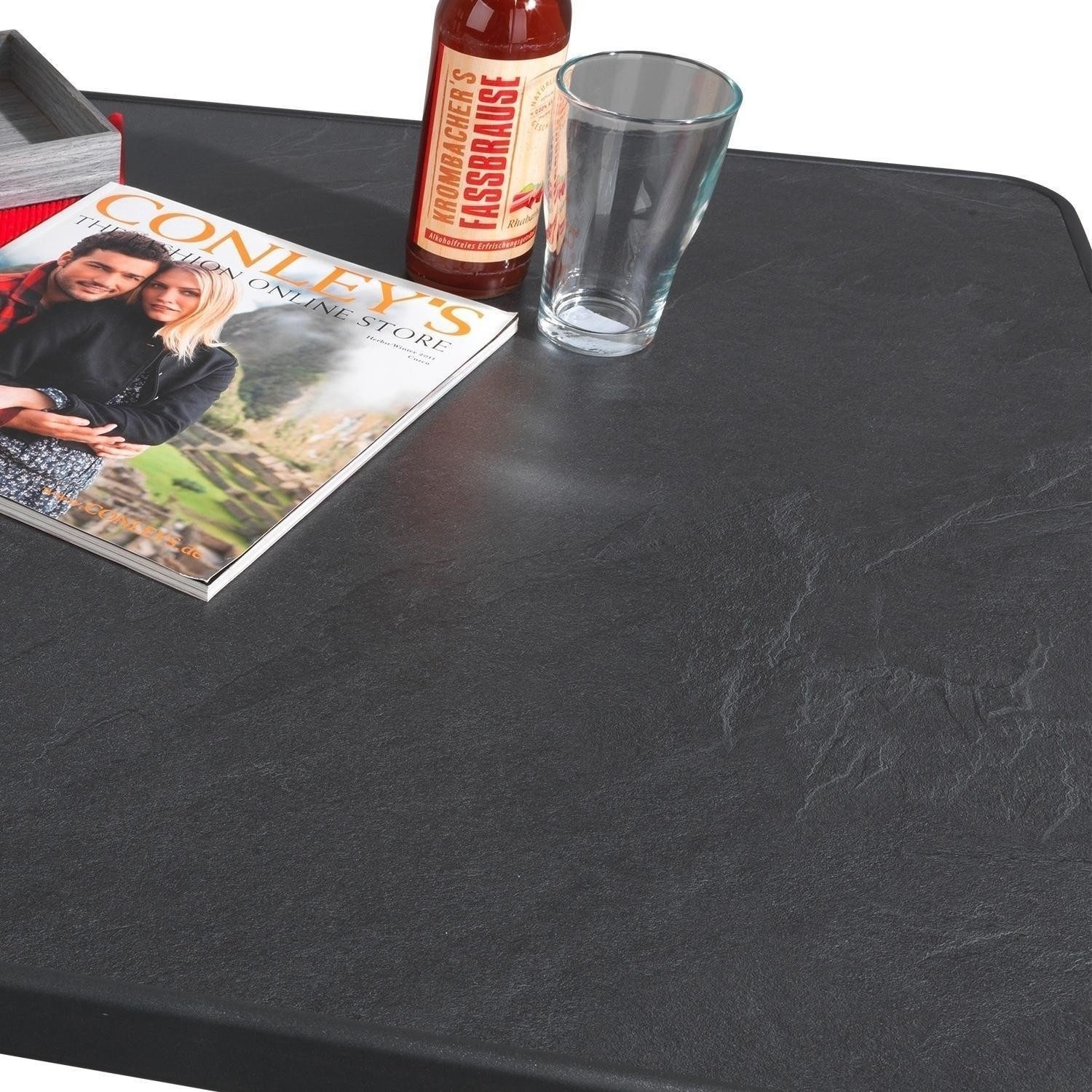 Sieger Gartenmöbel Gartentisch MECALIT, B 115 cm x T 70 cm, Graphitfarben, Schieferoptik, klappbar