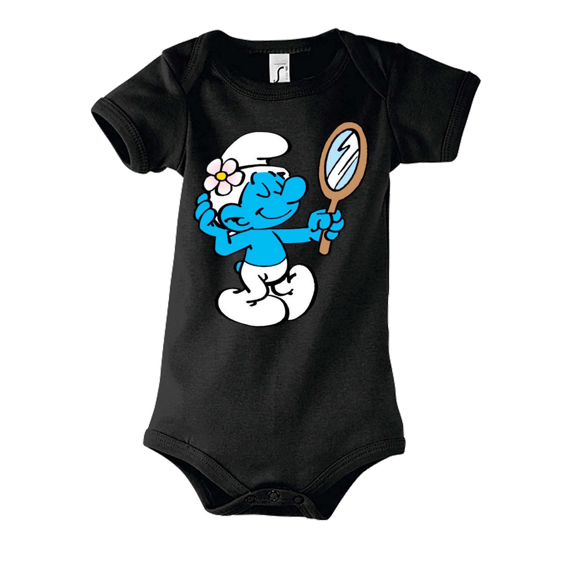 Blondie & Brownie Strampler Kinder Baby Body Beauty Schlumpf Comic Motiv Baumwolle Komfort (Einzelartikel) Baby Body Kinder Comic Beauty Schlumpf Motiv Baumwolle bequem Alltag