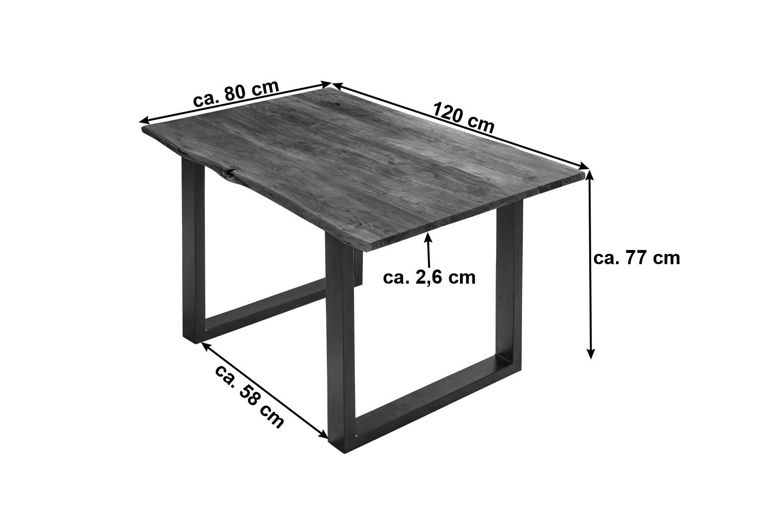 Loreno® Baumkantentisch Billie, massives Akazienholz, natürliche günstig online kaufen