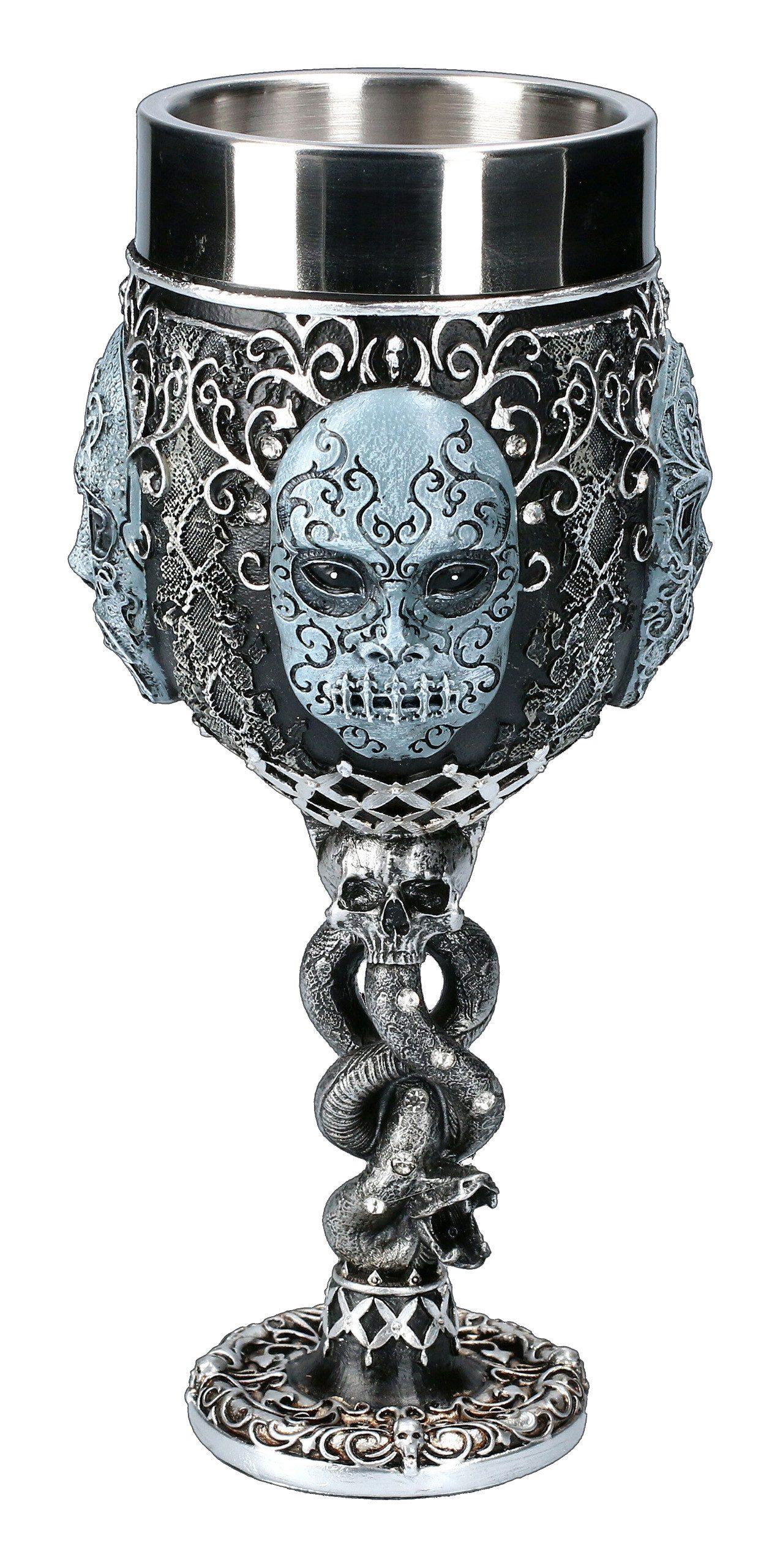 Figuren Shop GmbH Becher Harry Potter Kelch - Todesser Death Eater - Deko Becher, Kunststein (Polyresin), Edelstahl