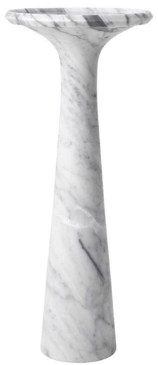 Casa Padrino Beistelltisch Luxus Beistelltisch Möbel cm hochwertigem Runder Luxus 30 - Carrara H. 71,5 Beistelltisch Marmor Weiß x aus - Ø